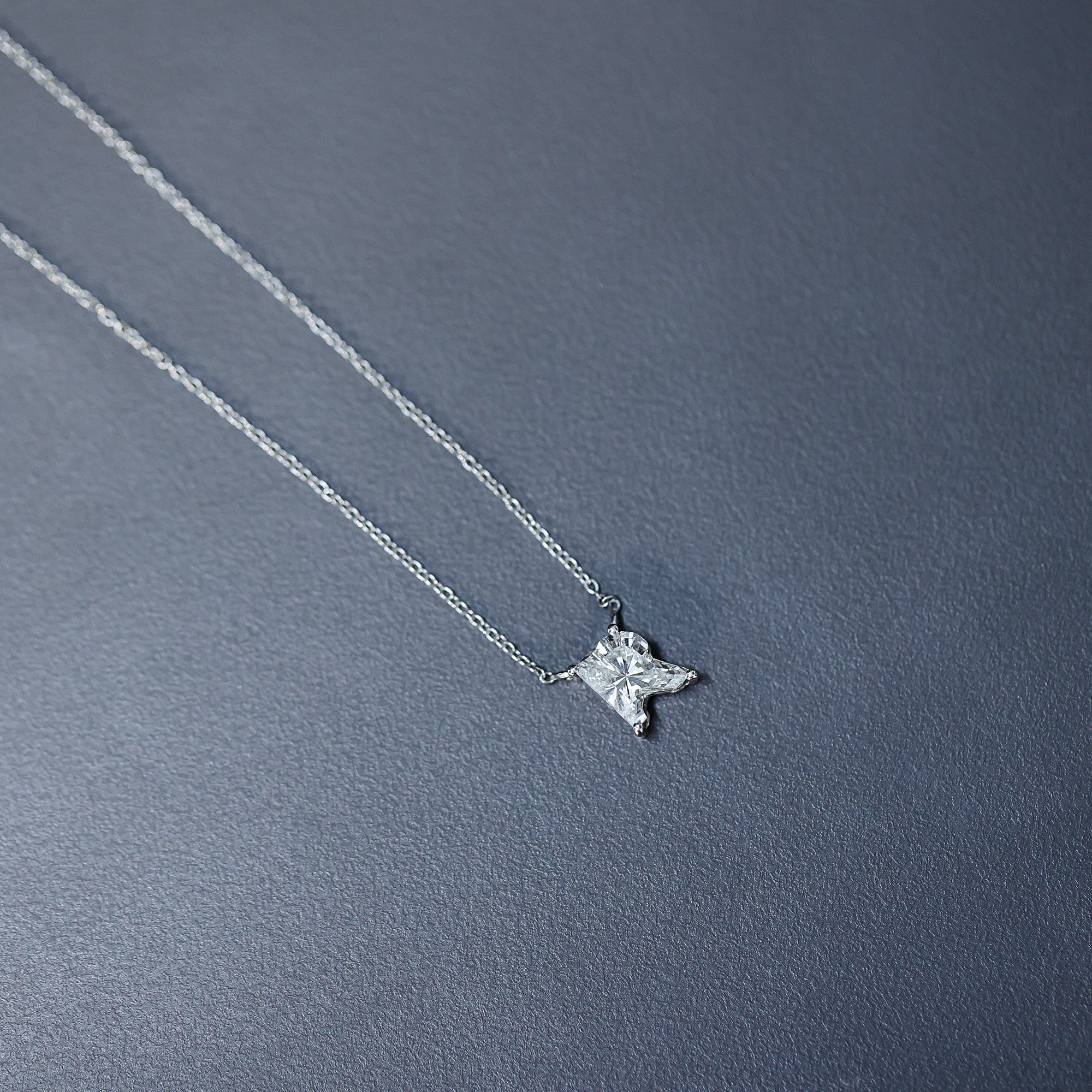 Fancy Cut 2 Carat Lab Grown Diamond Letter R Necklace for Her Lab - ( EF-VS ) - Rosec Jewels
