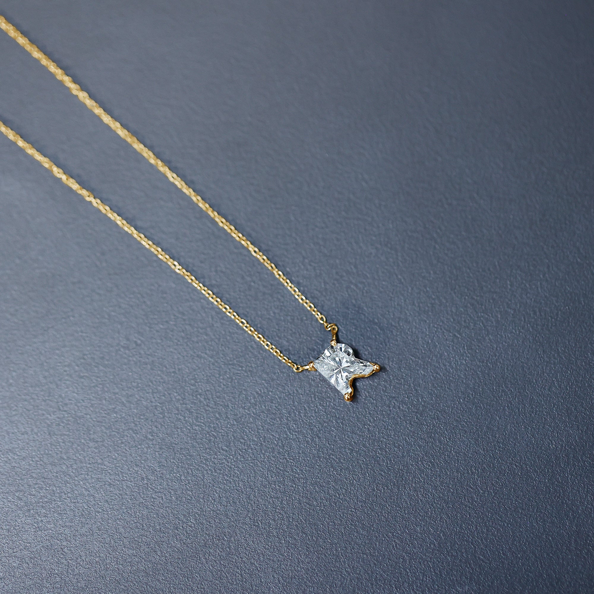 Fancy Cut 2 Carat Lab Grown Diamond Letter R Necklace for Her Lab - ( EF-VS ) - Rosec Jewels
