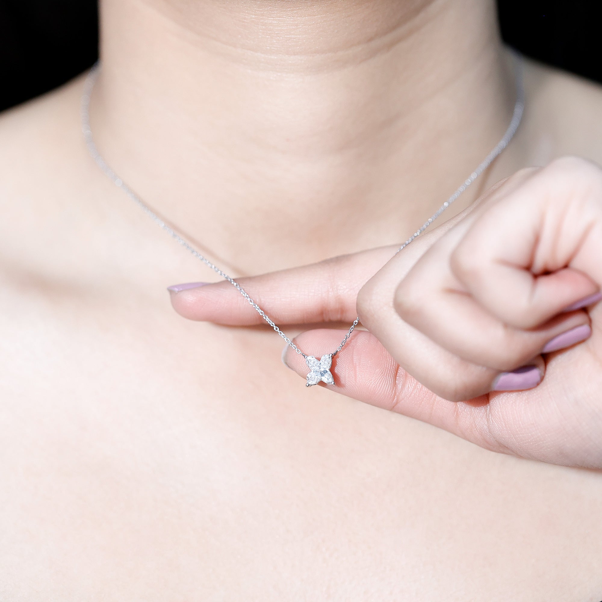 Initial X Necklace with Certified Lab Grown Diamond 2 Carat Lab - ( EF-VS ) - Rosec Jewels