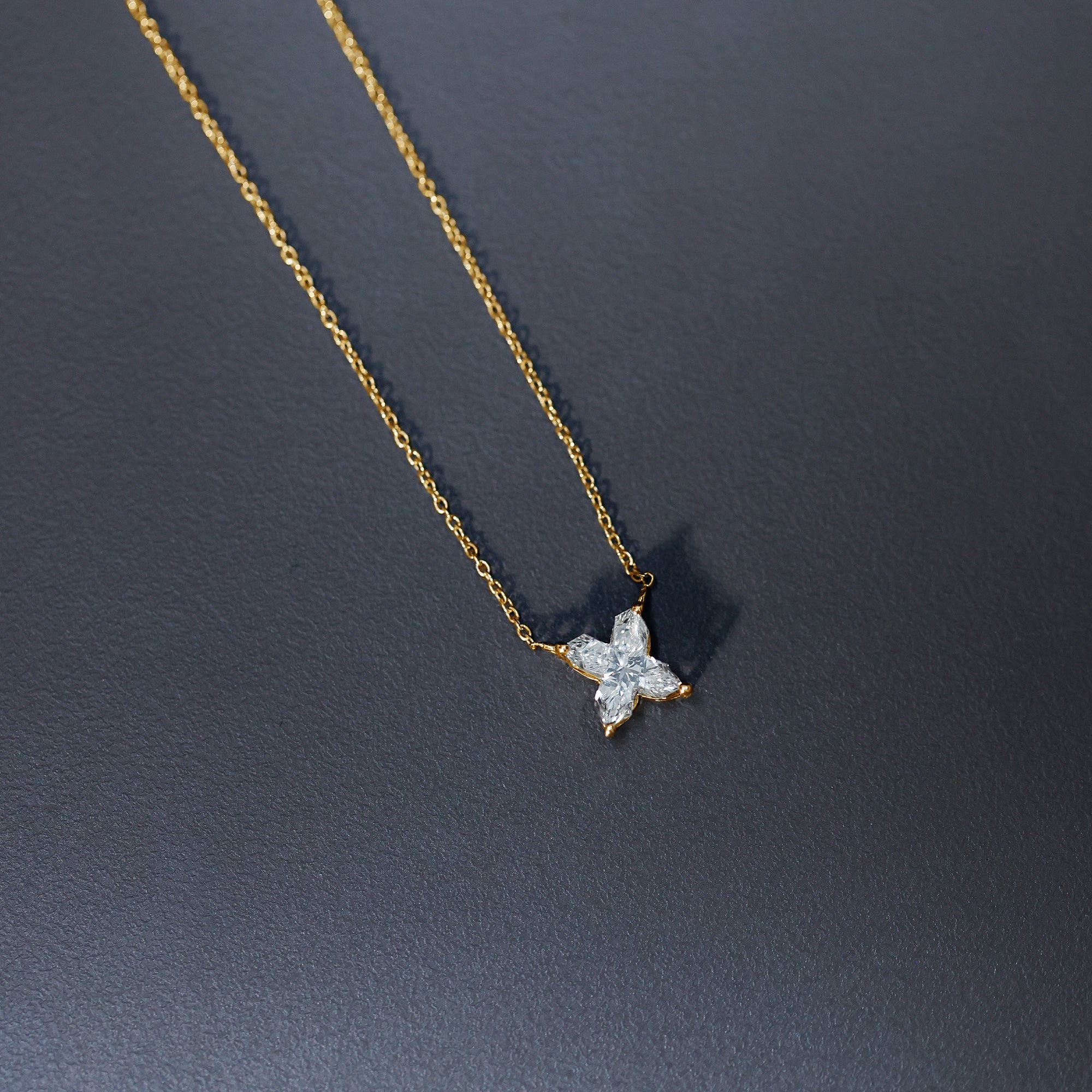 Initial X Necklace with Certified Lab Grown Diamond 2 Carat Lab - ( EF-VS ) - Rosec Jewels