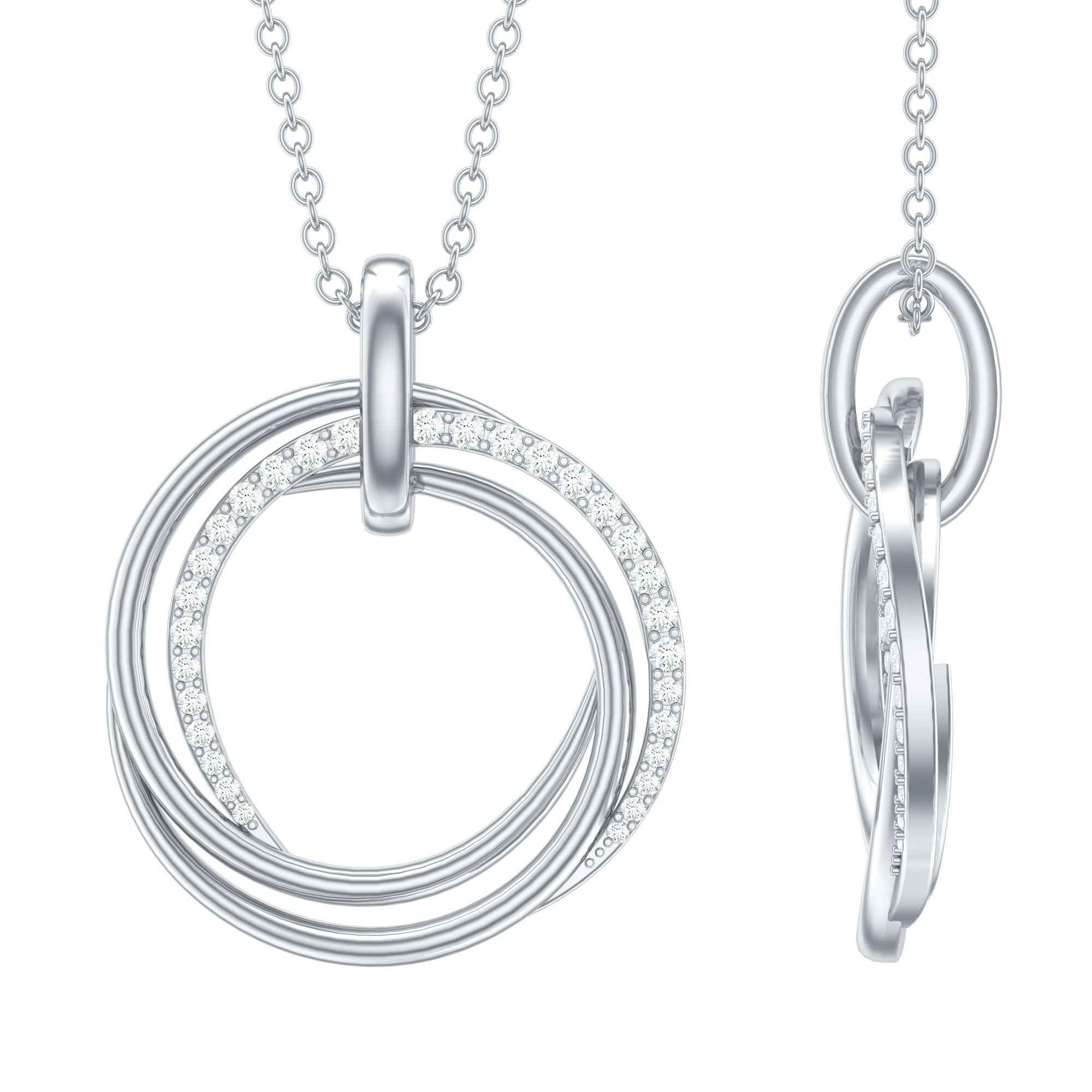 Certified Diamond Eternity Circle Necklace For Her Natural - ( HI-SI ) - Rosec Jewels
