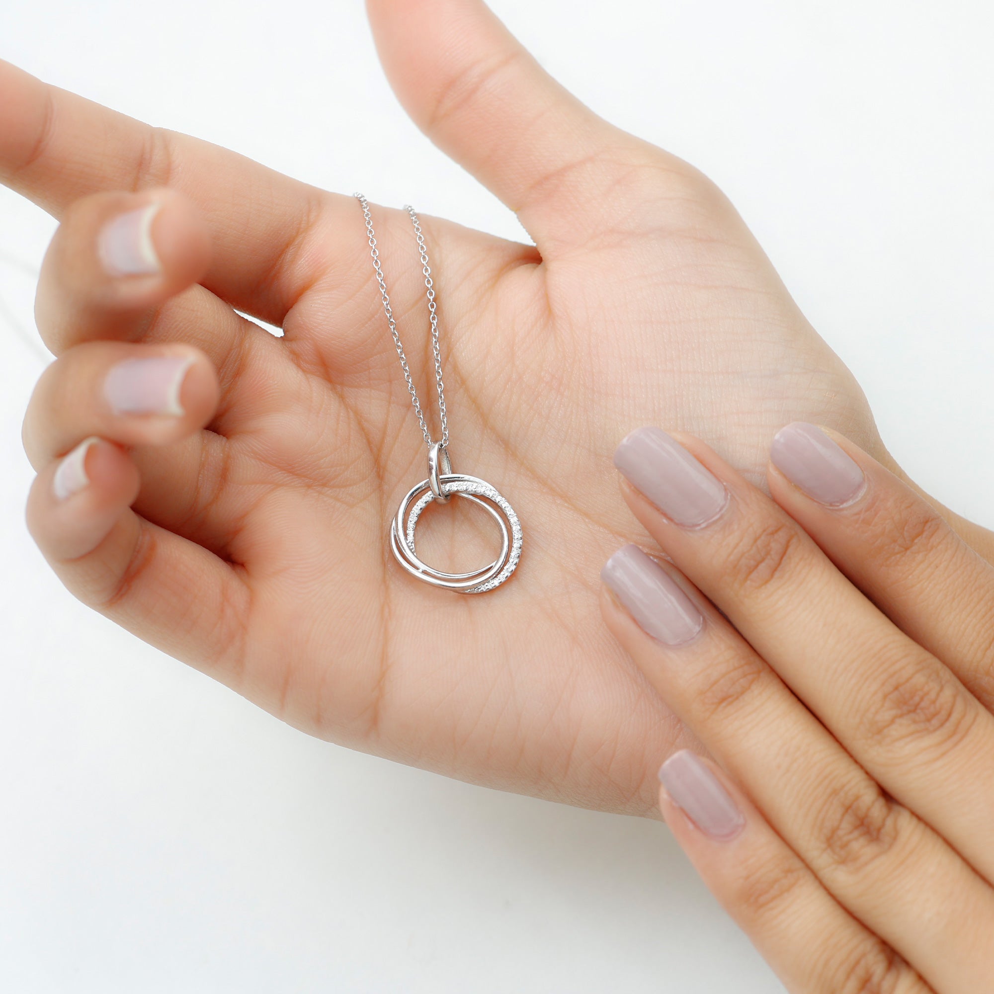 Certified Diamond Eternity Circle Necklace For Her Natural - ( HI-SI ) - Rosec Jewels