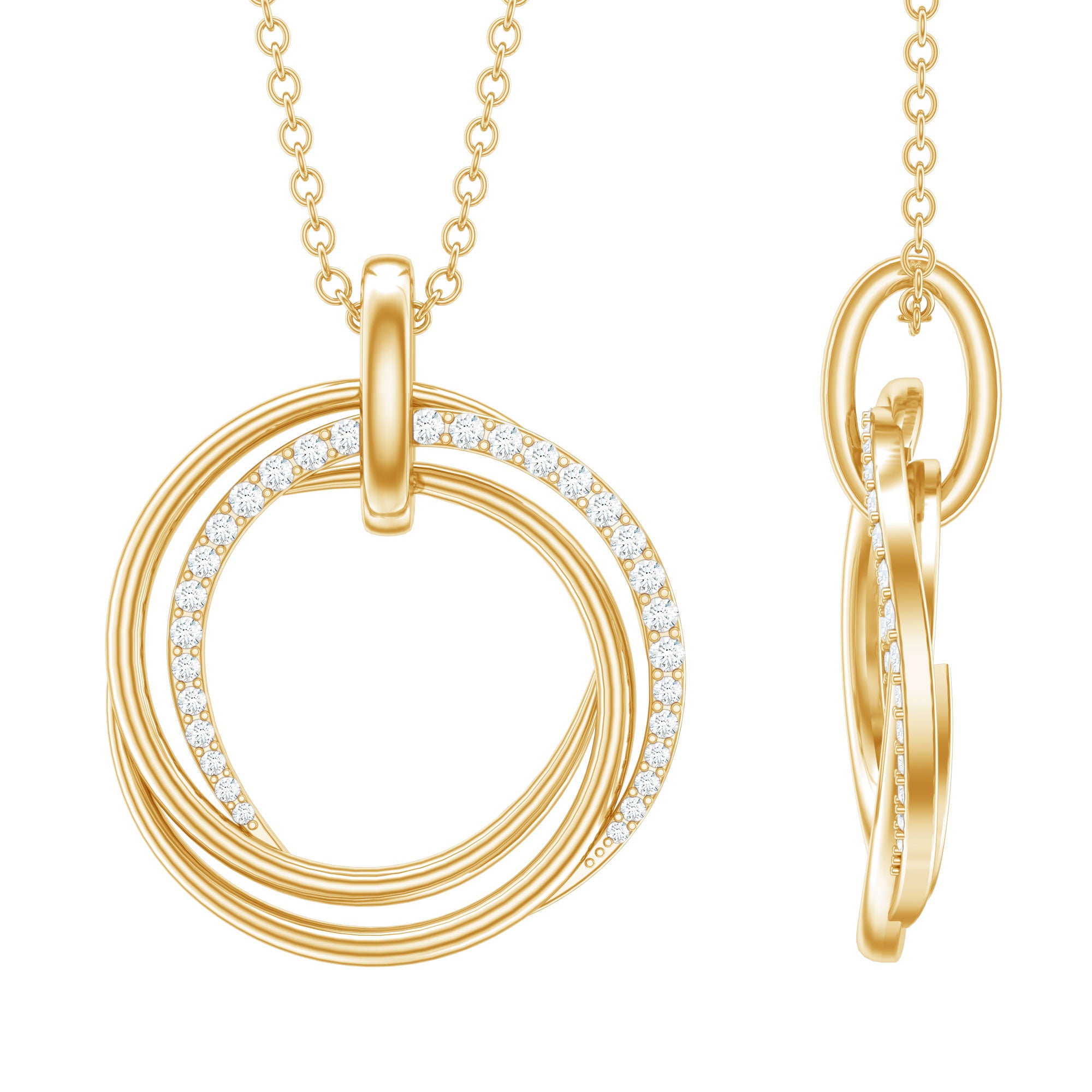 Certified Diamond Eternity Circle Necklace For Her Natural - ( HI-SI ) - Rosec Jewels