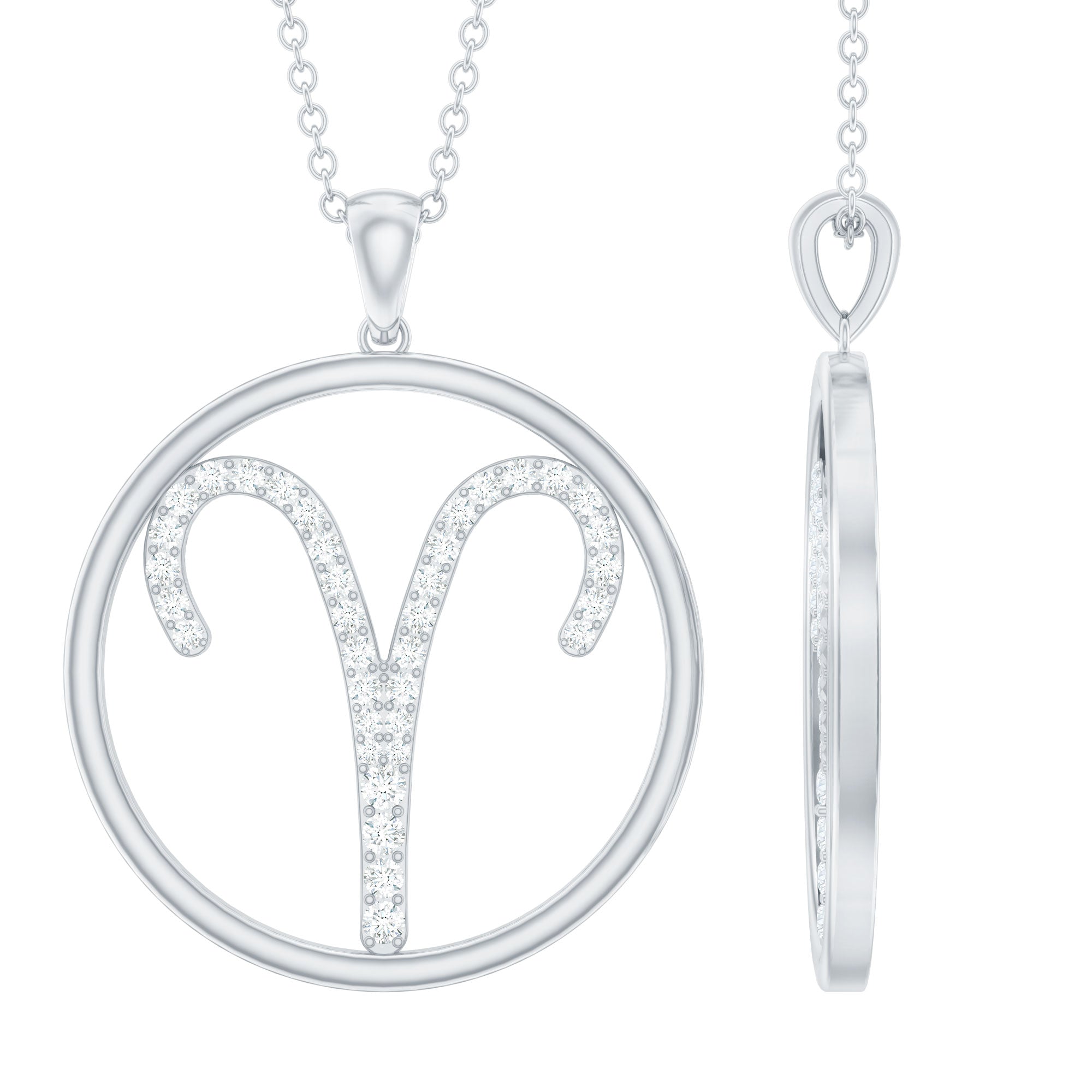 Gecertificeerde Moissanite Ram sterrenbeeld hanger ketting