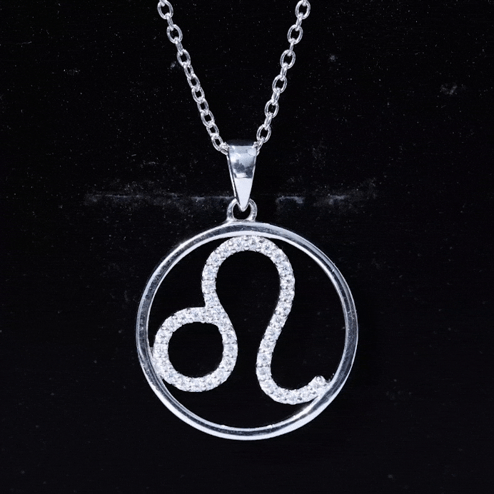 Certified Moissanite Leo Zodiac Sign Necklace D-VS1 - Rosec Jewels