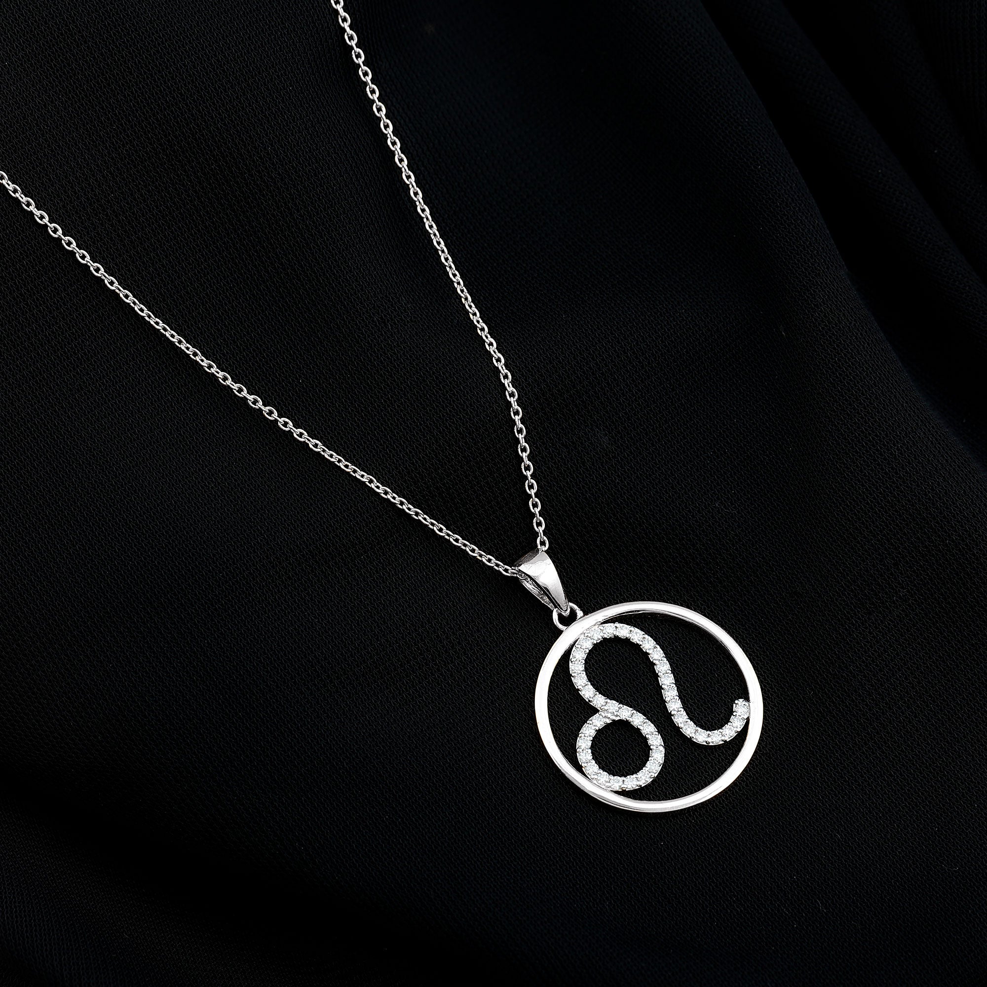 Certified Moissanite Leo Zodiac Sign Necklace D-VS1 - Rosec Jewels