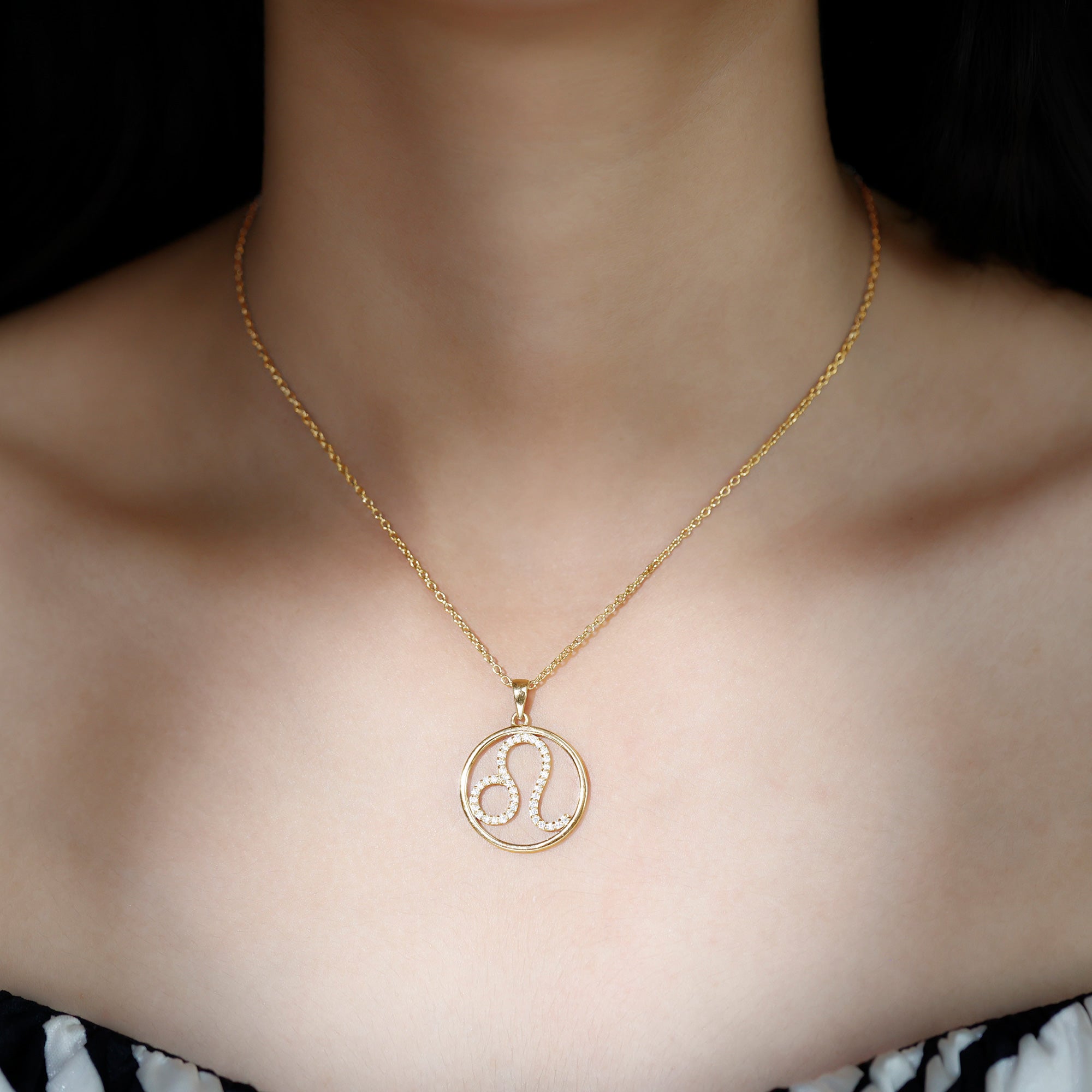 Certified Moissanite Leo Zodiac Sign Necklace D-VS1 - Rosec Jewels