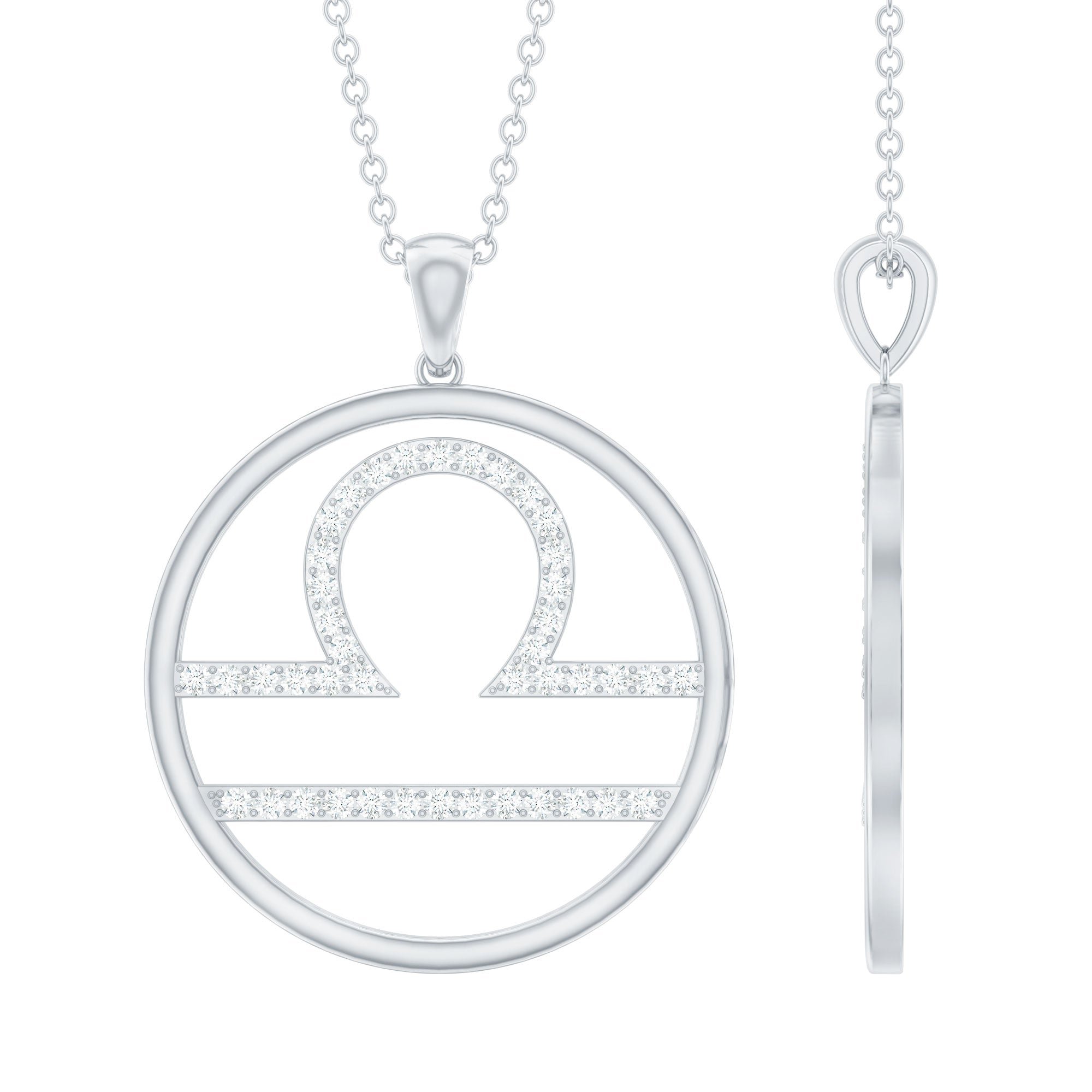 Gecertificeerde Moissanite Weegschaal sterrenbeeld hanger ketting