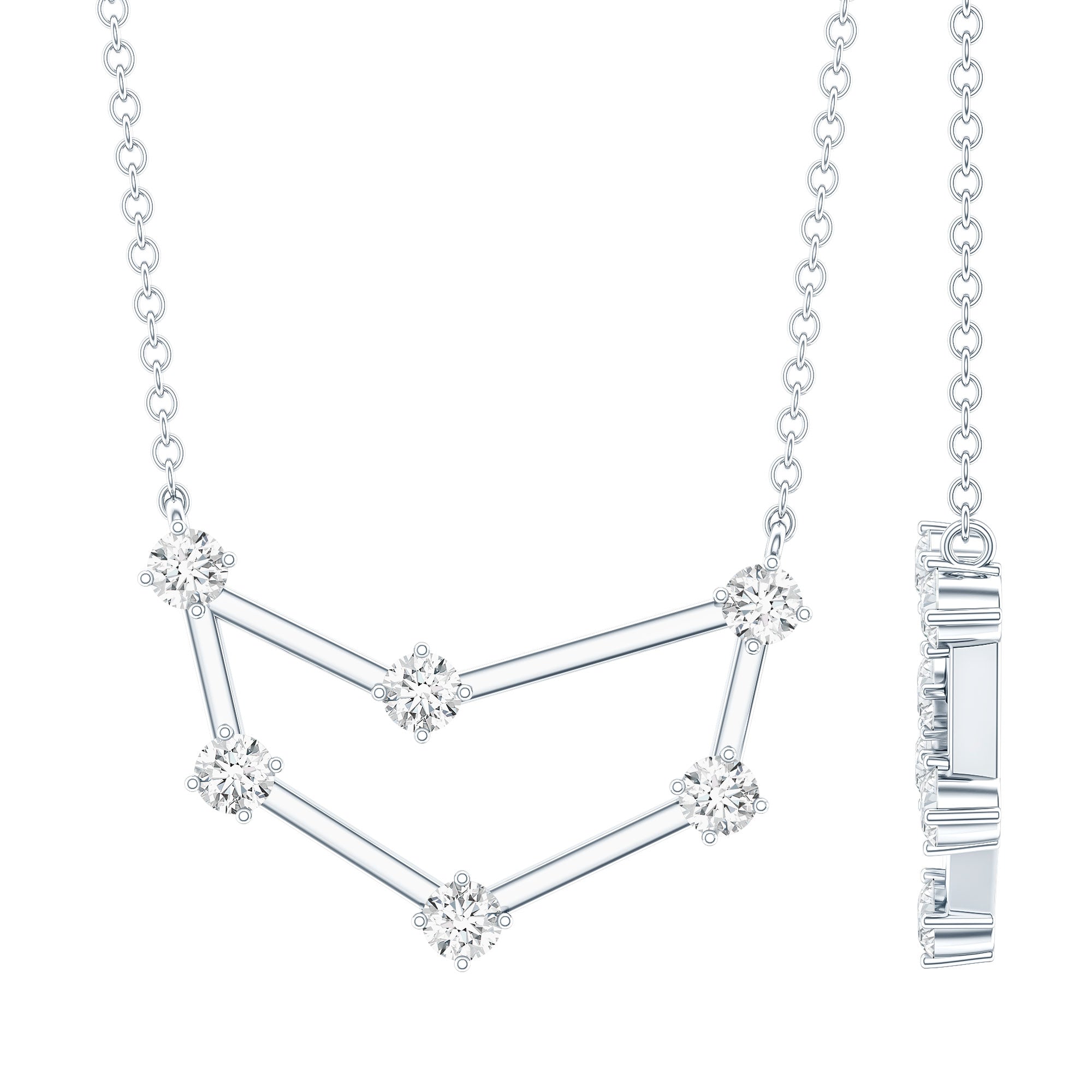 Certified Moissanite Capricorn Constellation Necklace D-VS1 - Rosec Jewels