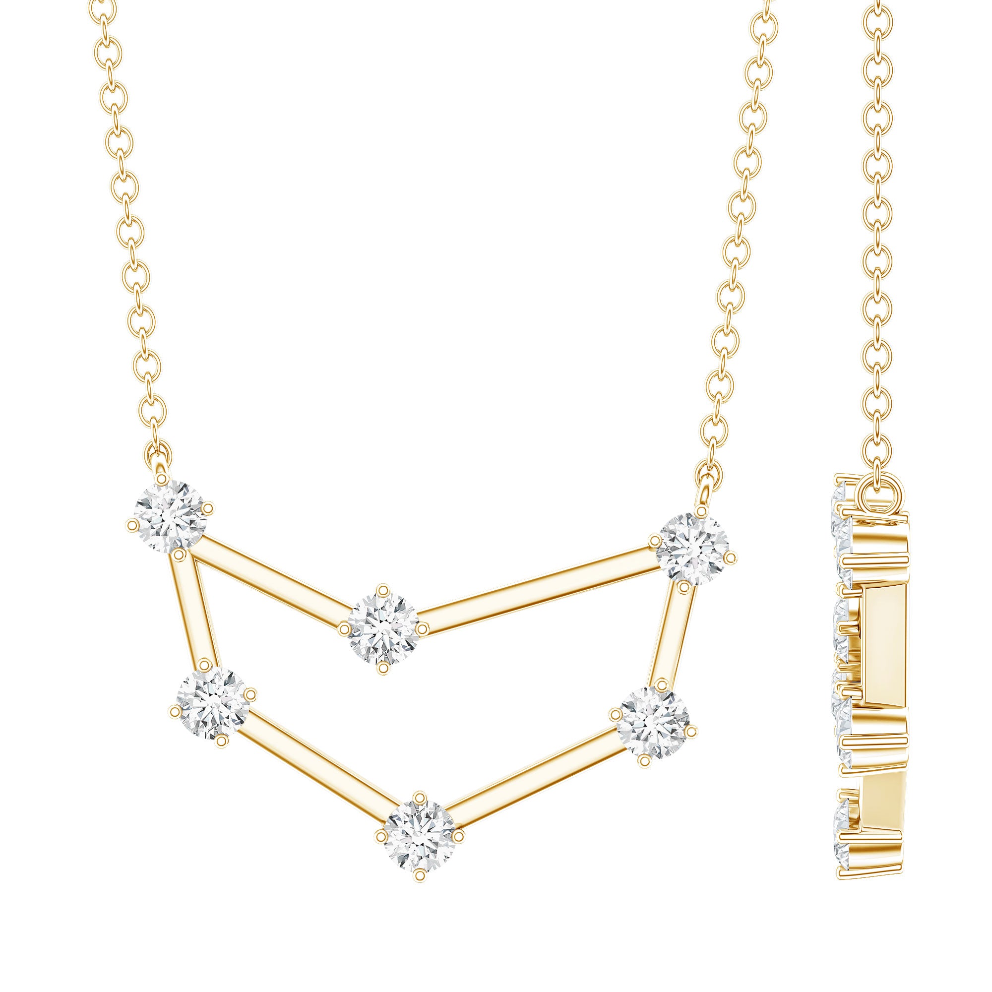Certified Moissanite Capricorn Constellation Necklace D-VS1 - Rosec Jewels