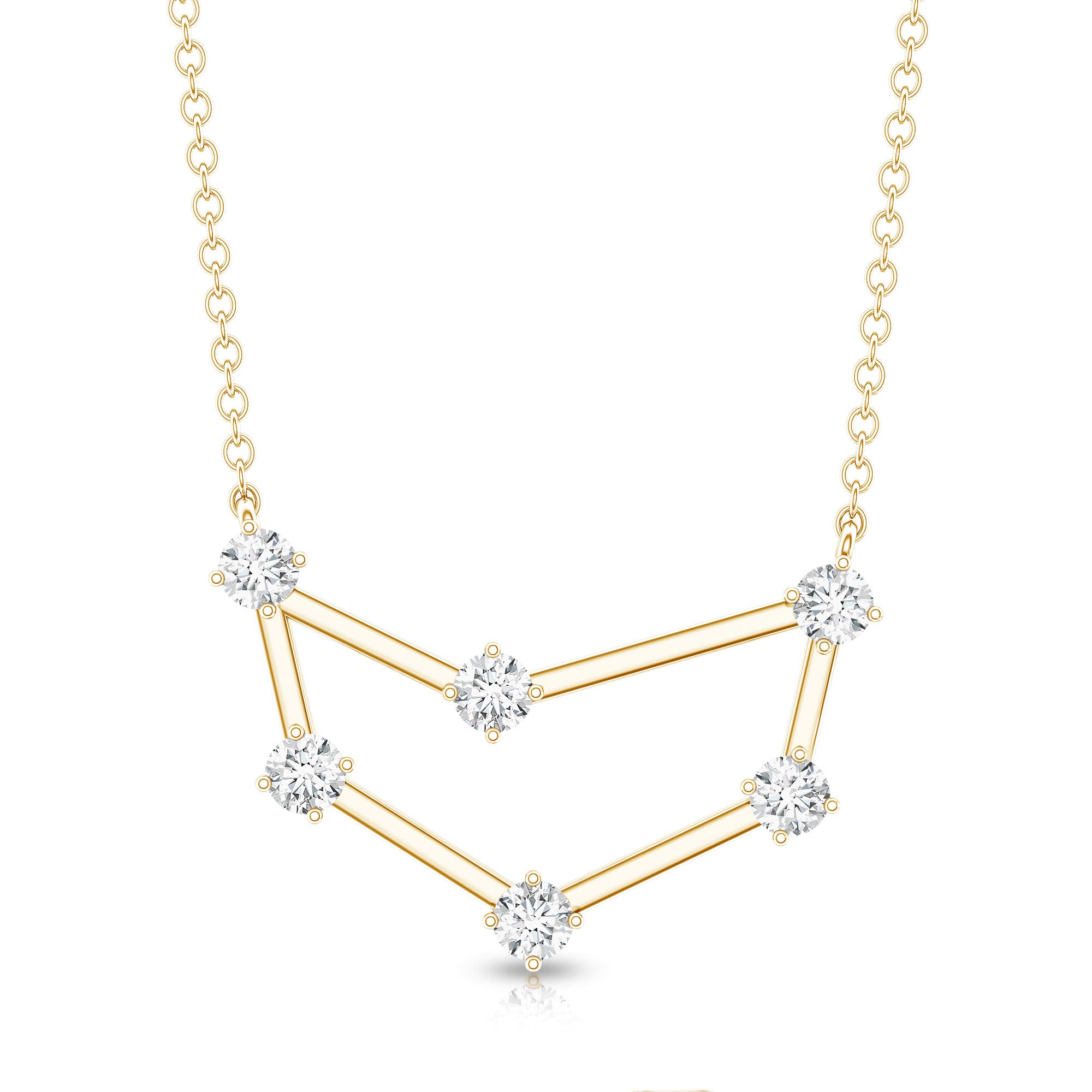 Certified Moissanite Capricorn Constellation Necklace D-VS1 - Rosec Jewels
