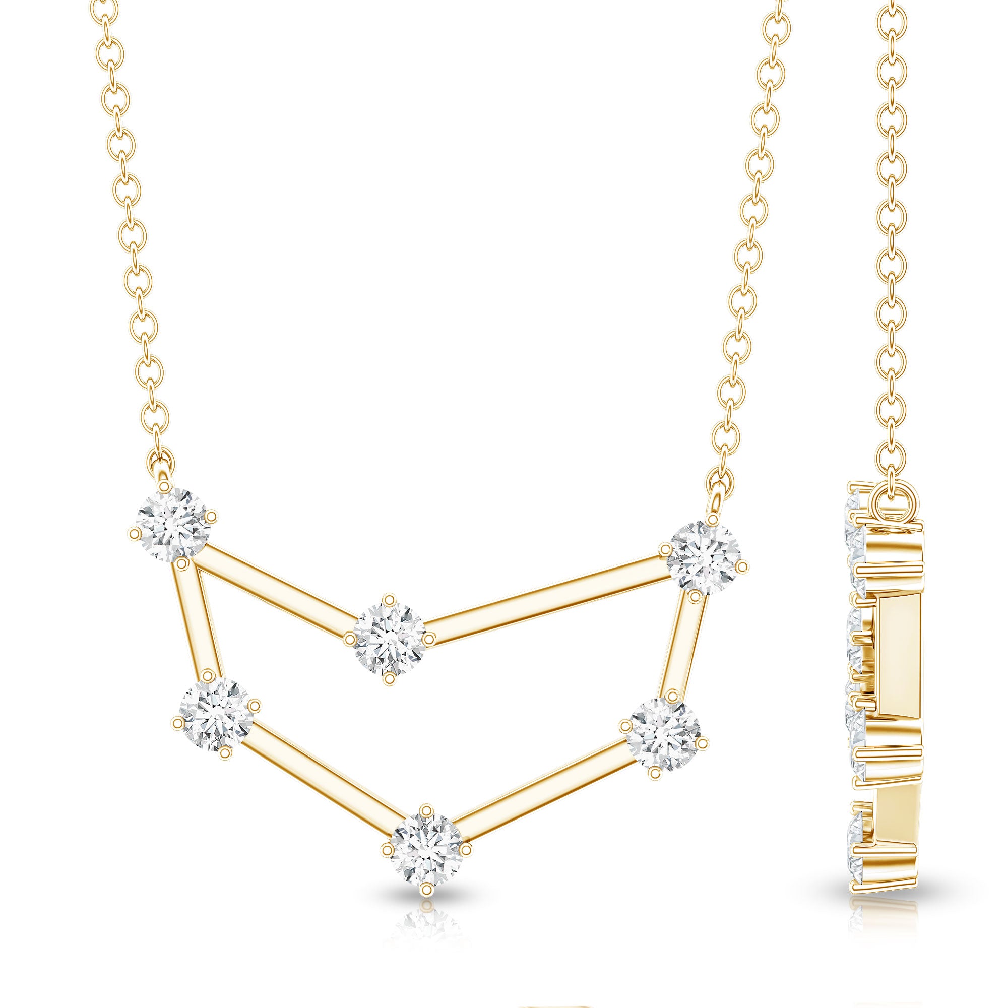 Certified Moissanite Capricorn Constellation Necklace D-VS1 - Rosec Jewels