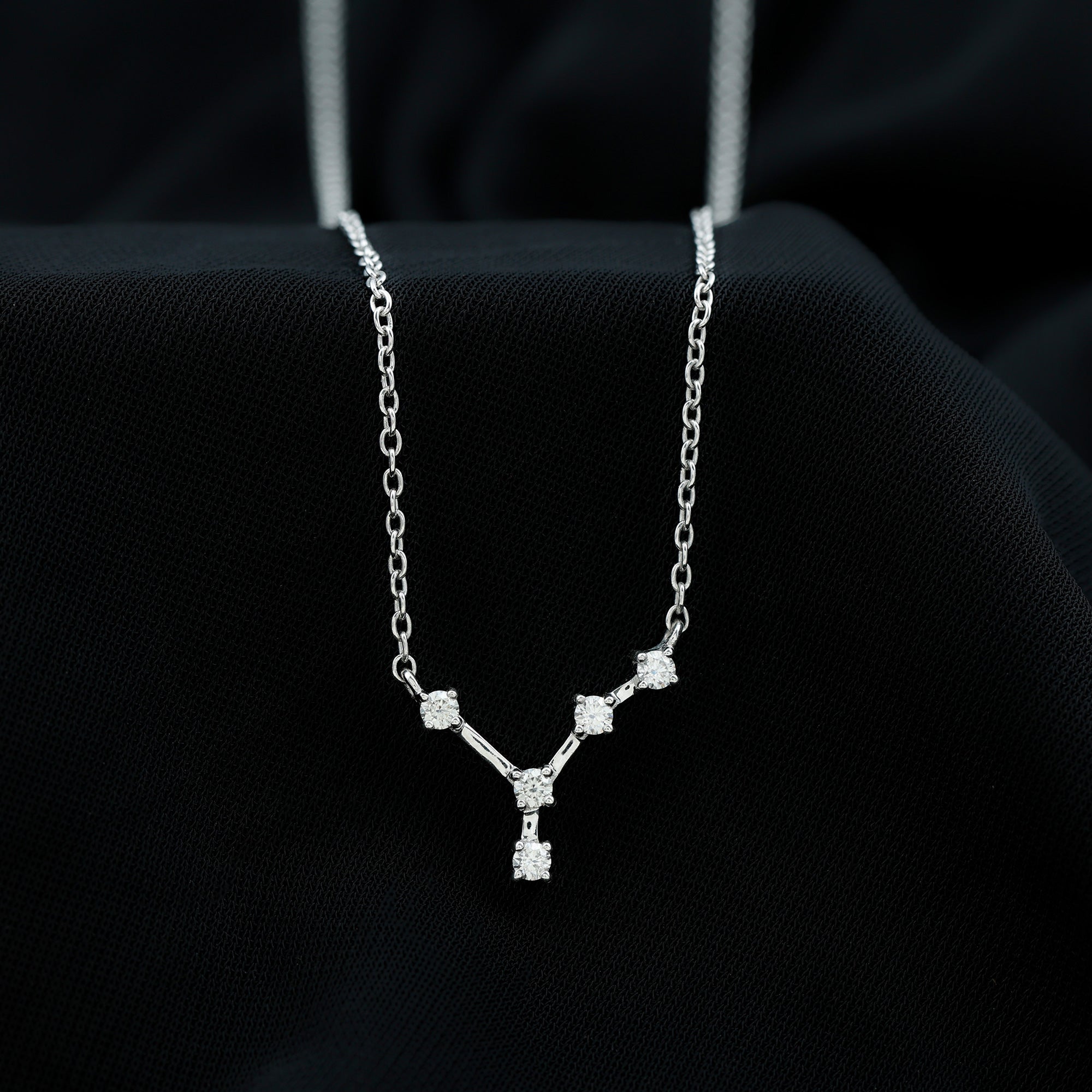 Moissanite Cancer Zodiac Constellation Necklace D-VS1 - Rosec Jewels