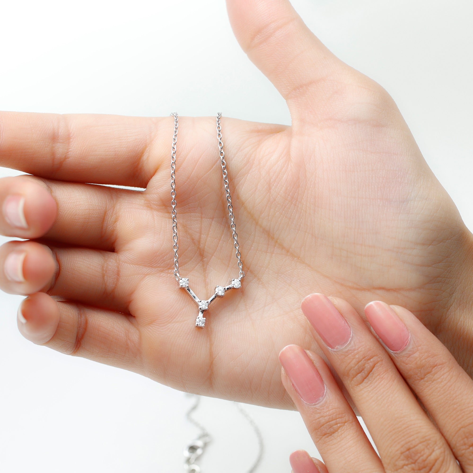 Moissanite Cancer Zodiac Constellation Necklace D-VS1 - Rosec Jewels