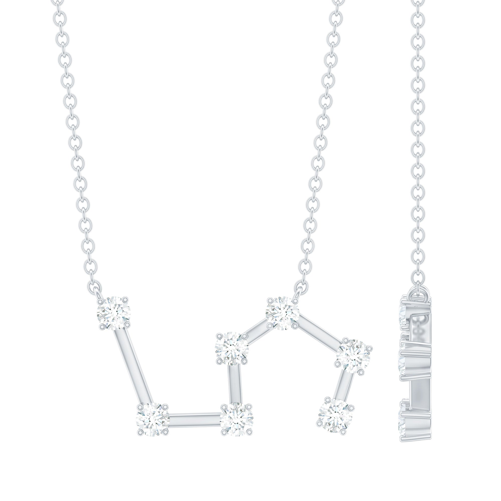 Moissanite Constellation Leo Zodiac Sign Necklace