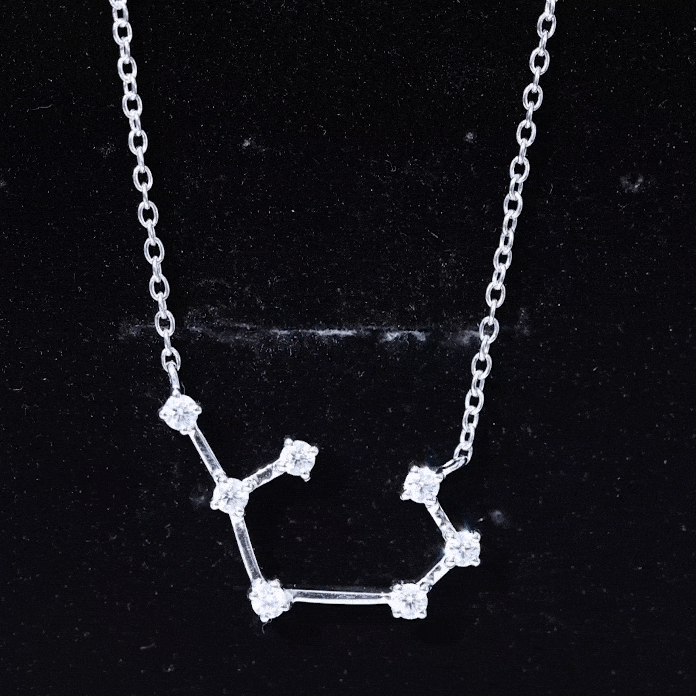 Certified Moissanite Constellation Sagittarius Zodiac Sign Necklace D-VS1 - Rosec Jewels