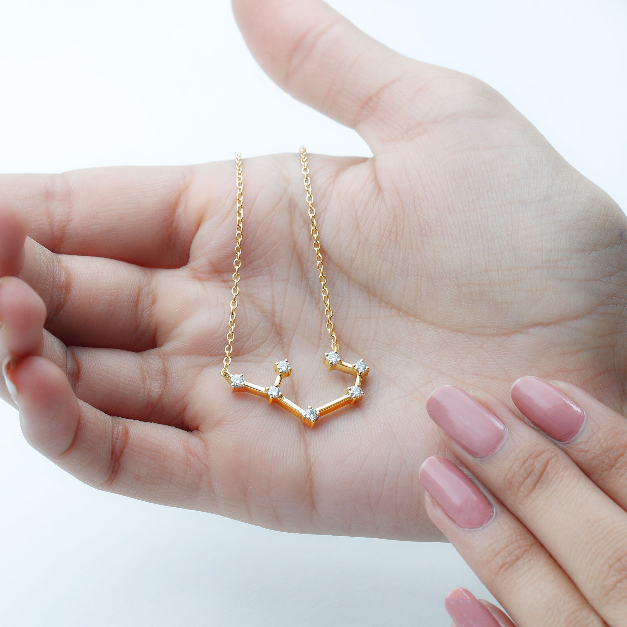 Certified Moissanite Constellation Sagittarius Zodiac Sign Necklace D-VS1 - Rosec Jewels