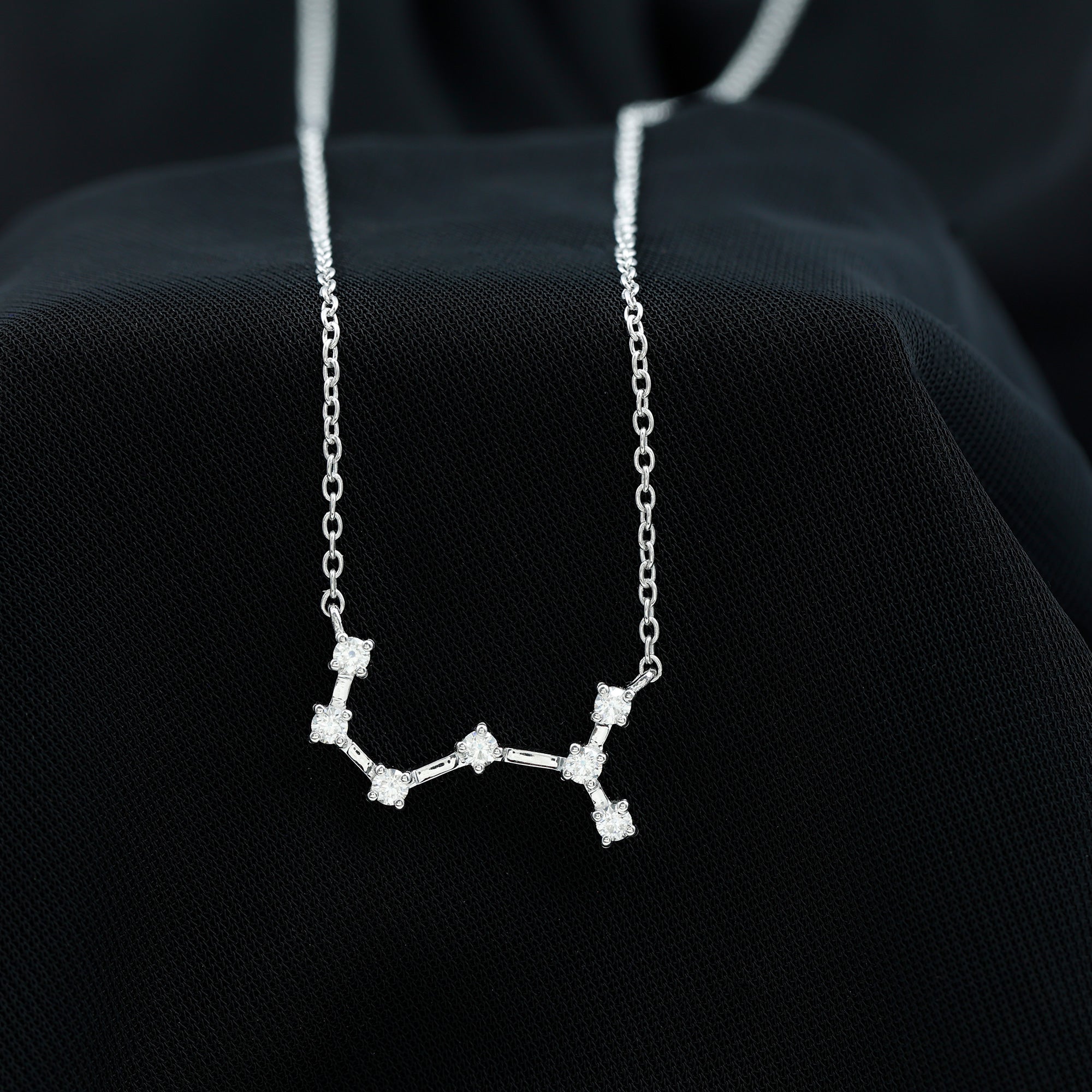 Certified Moissanite Constellation Scorpio Zodiac Necklace D-VS1 - Rosec Jewels