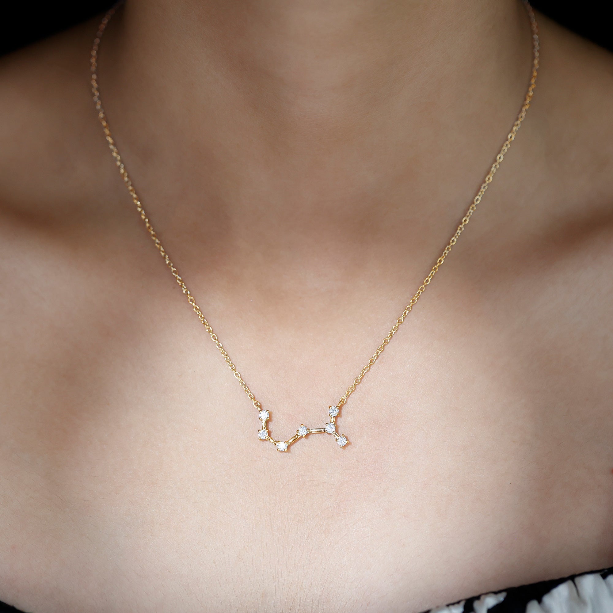 Certified Moissanite Constellation Scorpio Zodiac Necklace D-VS1 - Rosec Jewels