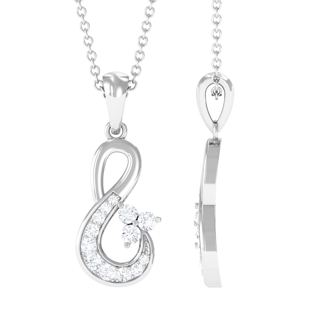 1/2 CT Certified Moissanite Infinity Gold Pendant in Prong Setting