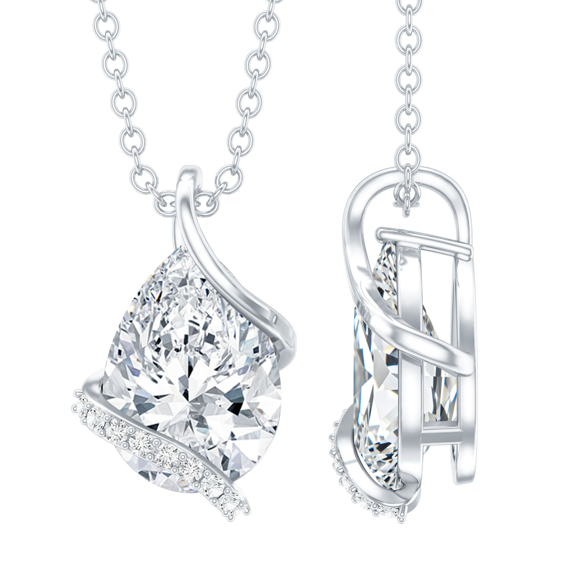Minimal Moissanite Solitaire Pendant