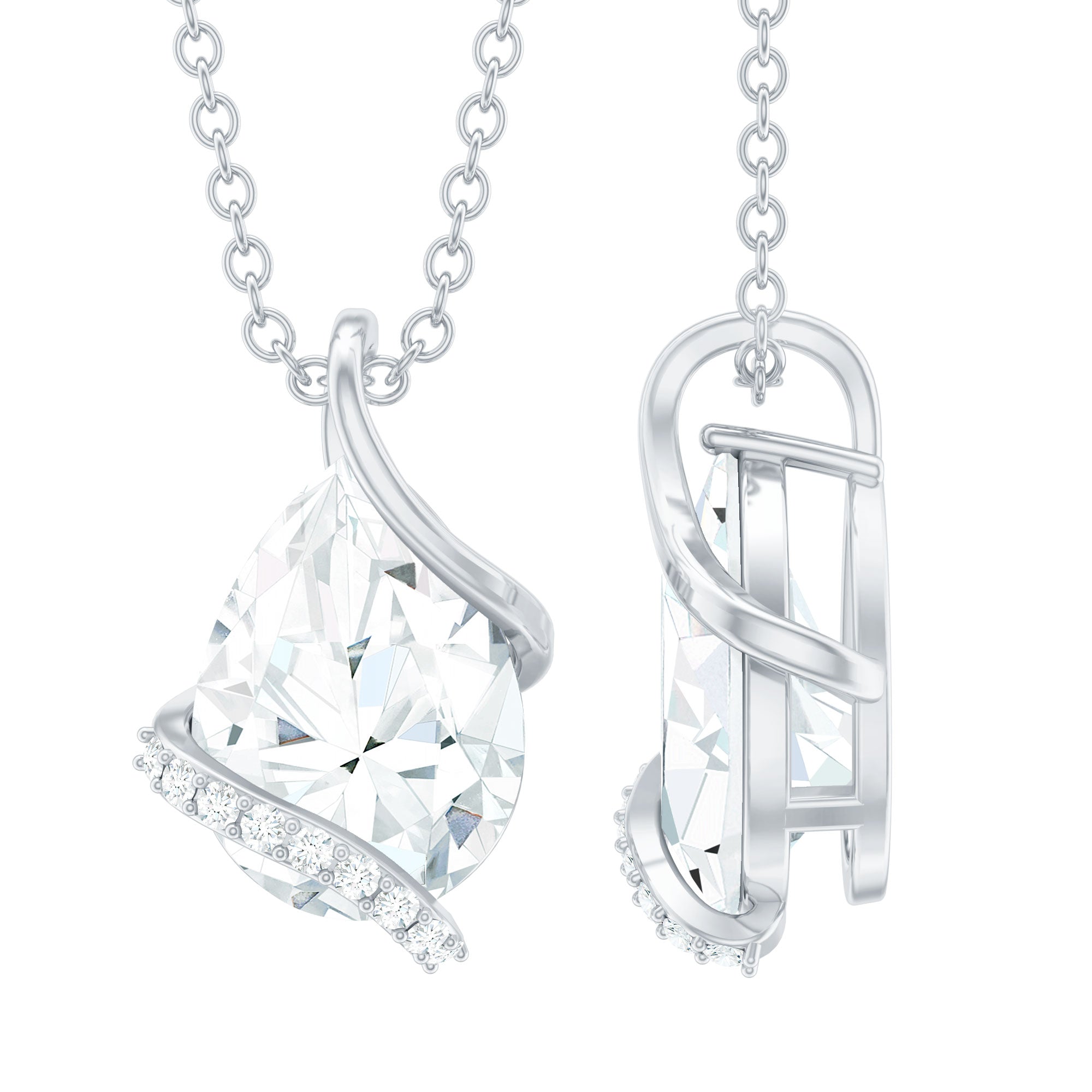 Minimal Moissanite Solitaire Pendant