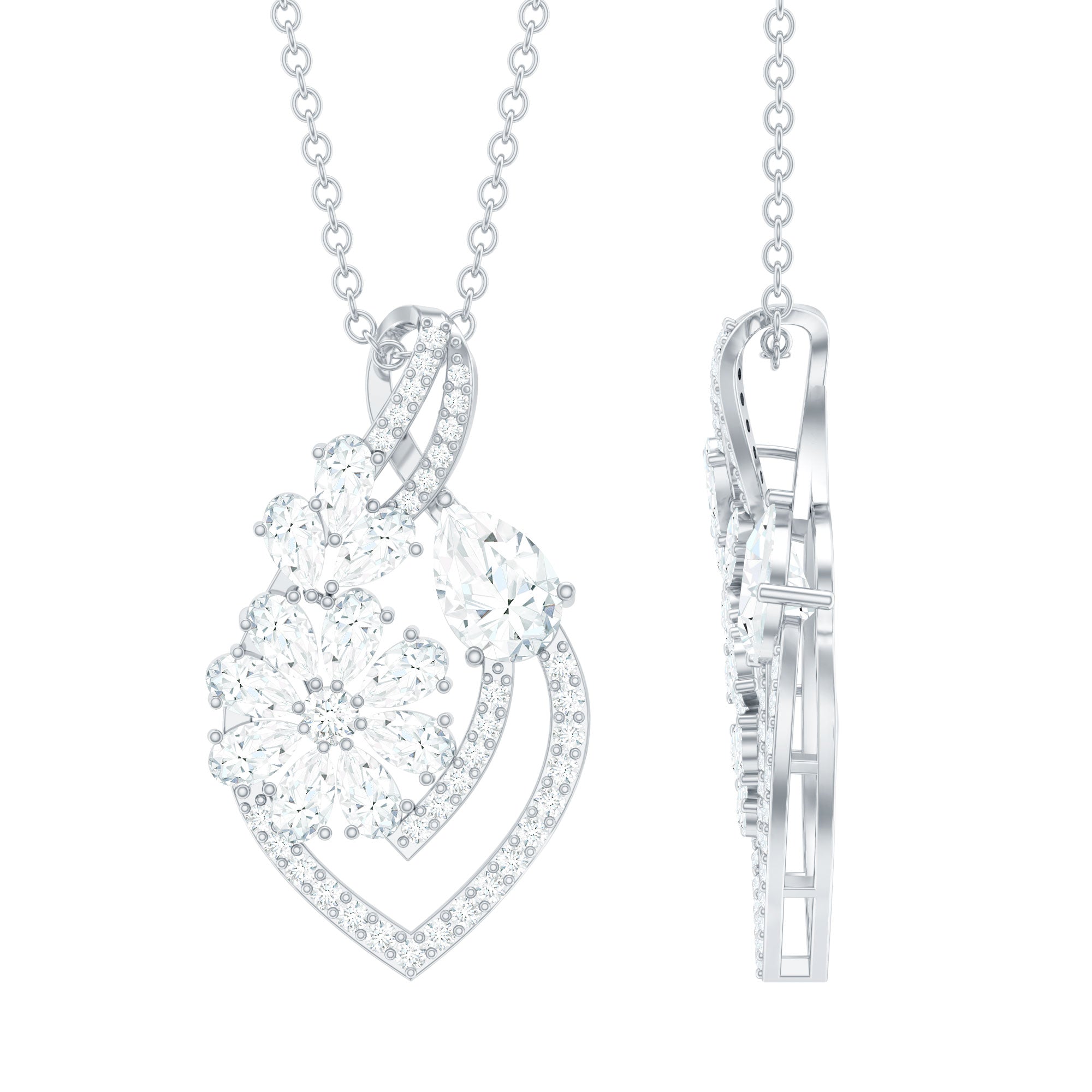 Certified Moissanite Cocktail Infinity Pendant