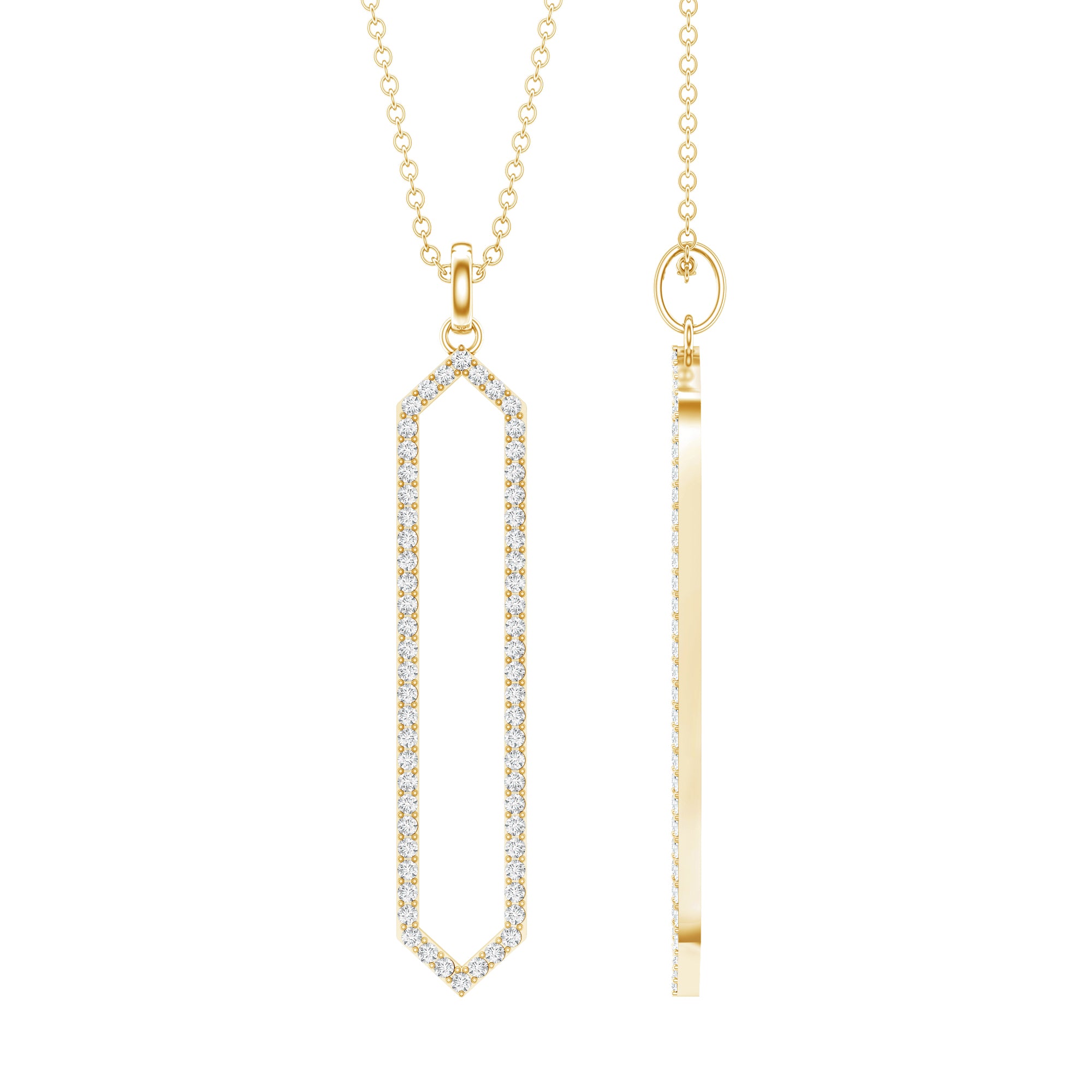 Certified Diamond Geometric Necklace For Women Natural - ( HI-SI ) - Rosec Jewels