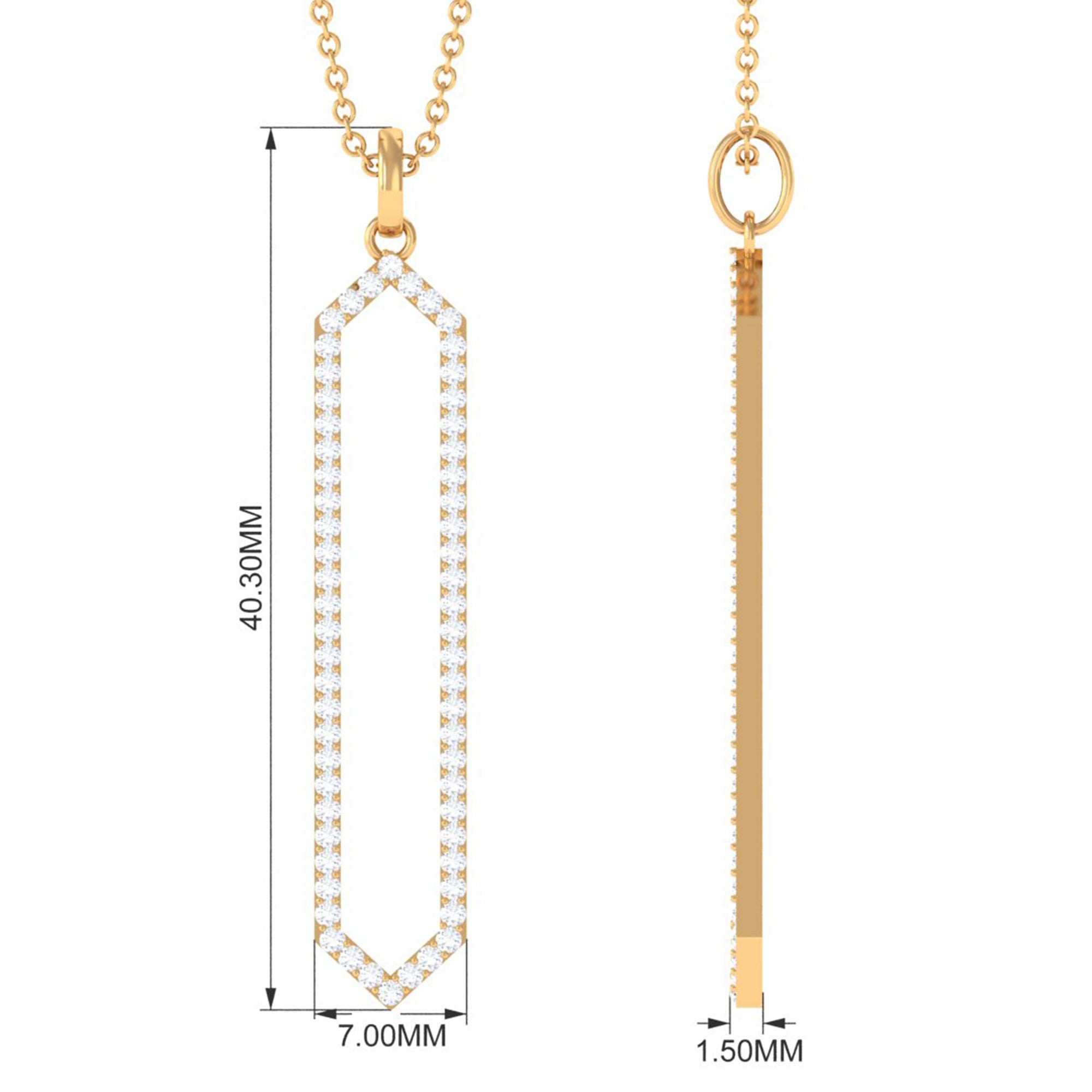 Rosec Jewels-0.50 CT Elegant Hexagonal Diamond Pendant Necklace