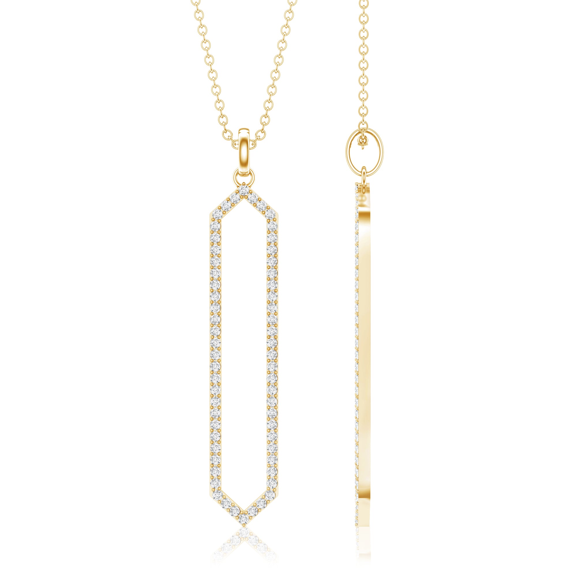 Certified Diamond Geometric Necklace For Women Natural - ( HI-SI ) - Rosec Jewels