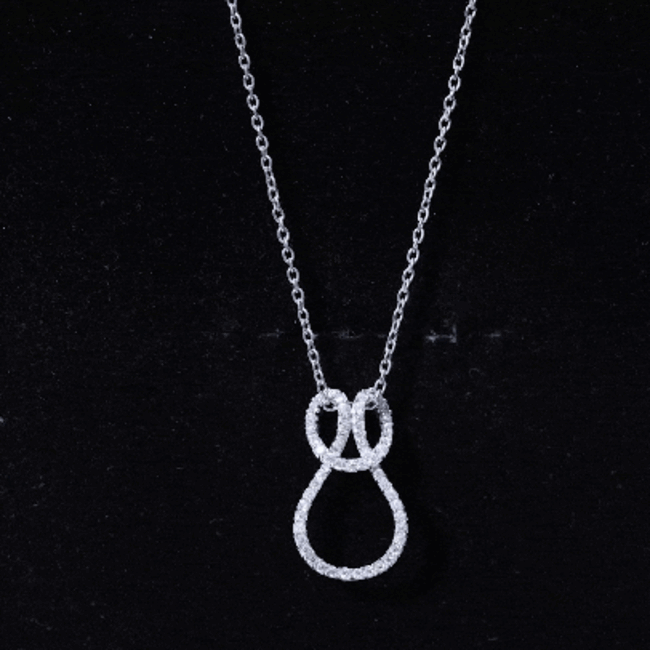 Classic Moissanite Twisted Infinity Pendant Necklace D-VS1 - Rosec Jewels