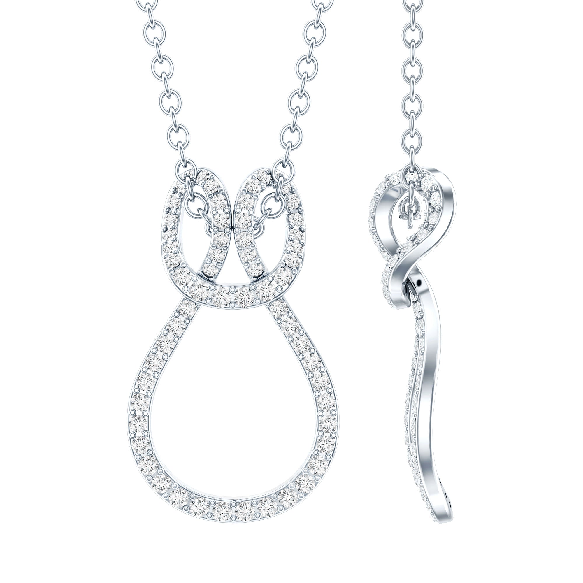 Classic Moissanite Twisted Infinity Pendant Necklace D-VS1 - Rosec Jewels