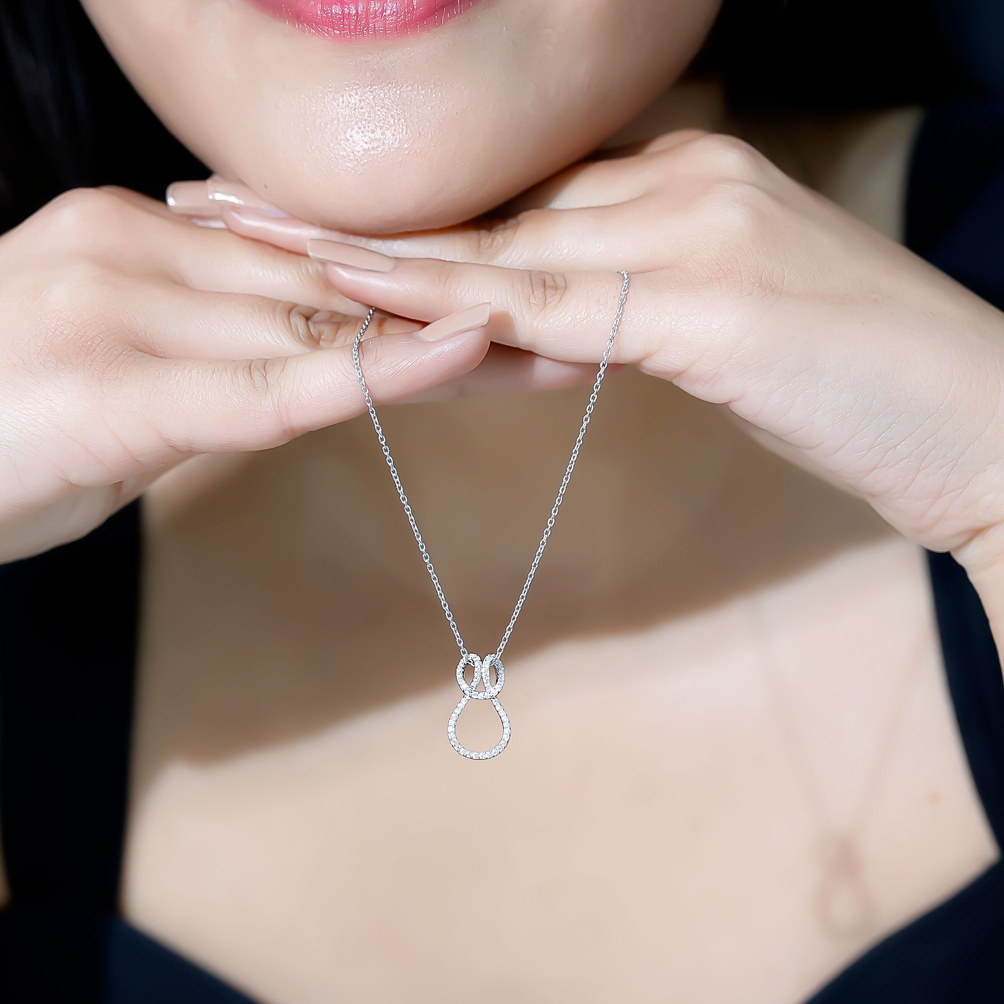 Classic Moissanite Twisted Infinity Pendant Necklace D-VS1 - Rosec Jewels