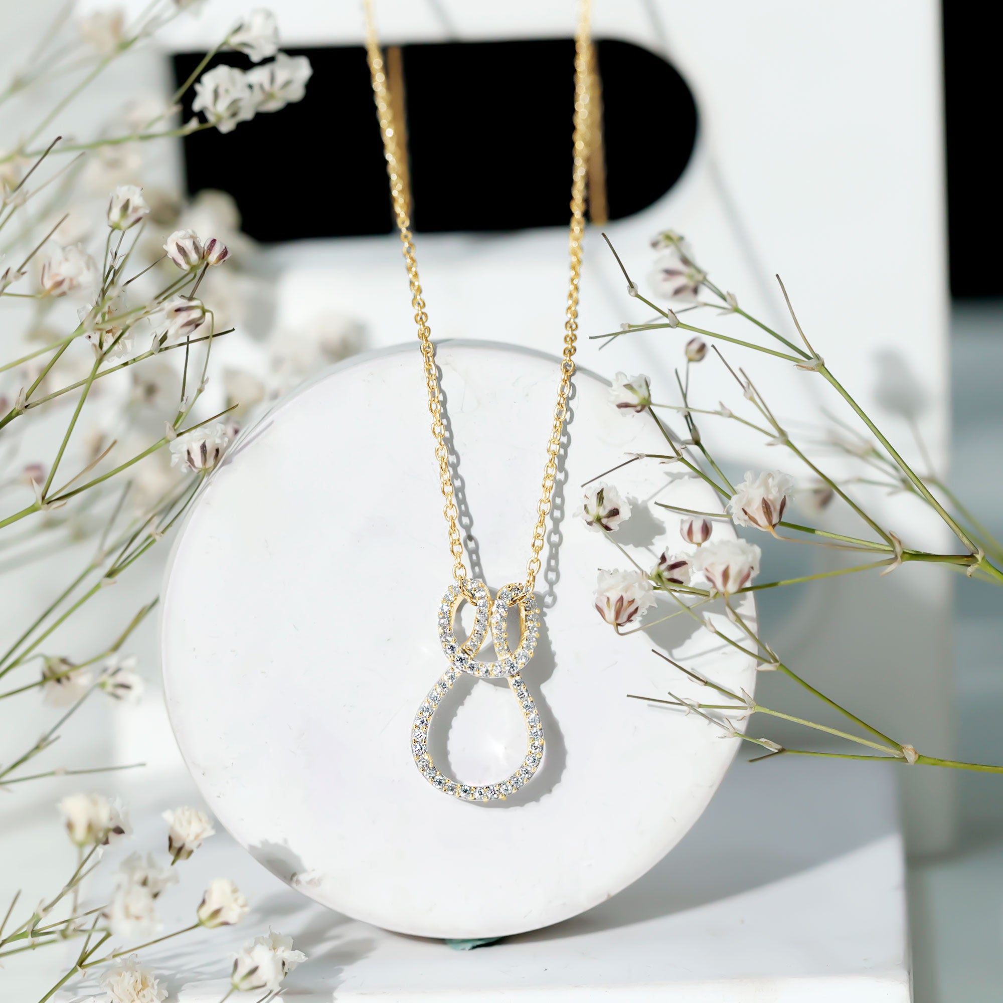 Classic Moissanite Twisted Infinity Pendant Necklace D-VS1 - Rosec Jewels