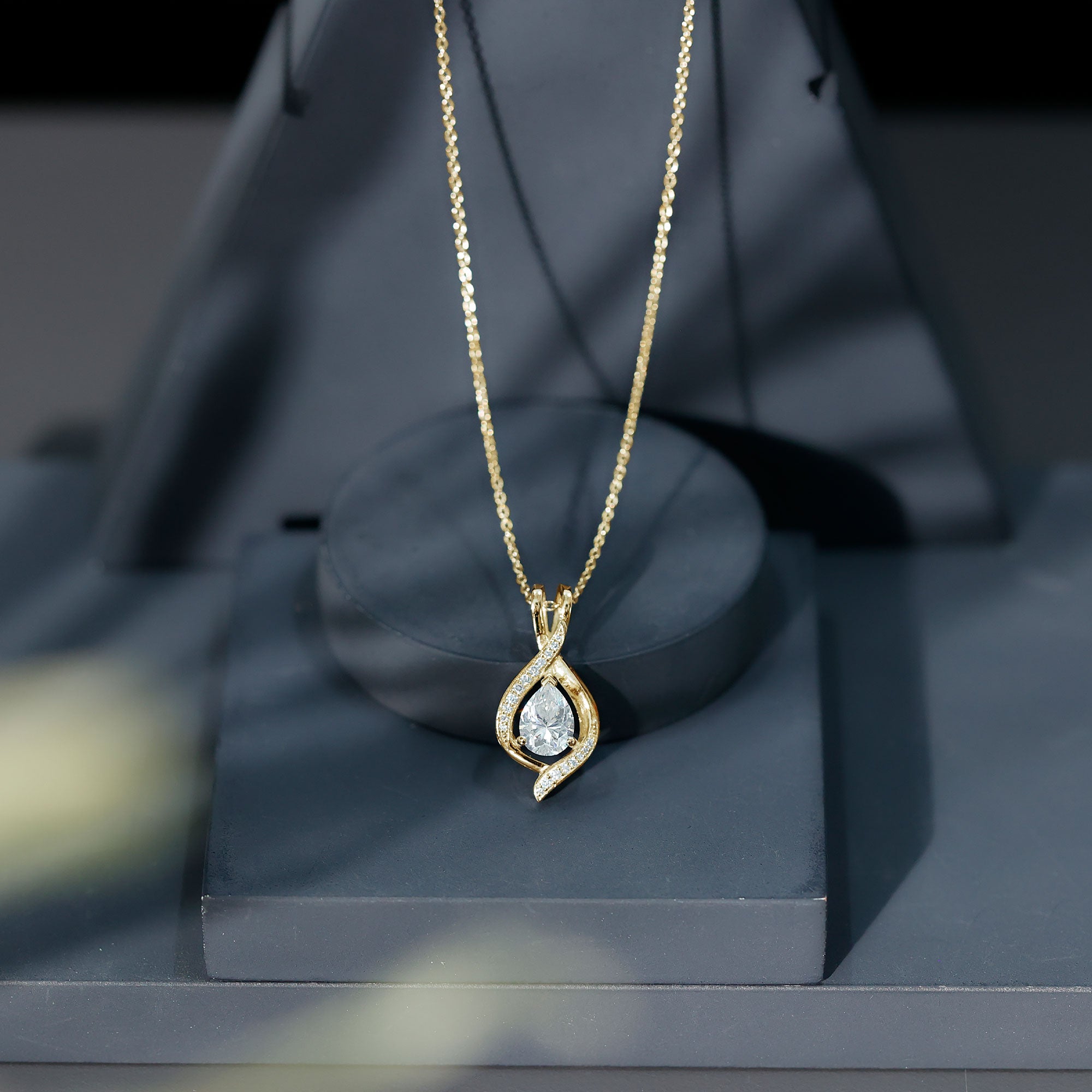 1.25 CT Certified Moissanite Teardrop Necklace for Women D-VS1 - Rosec Jewels