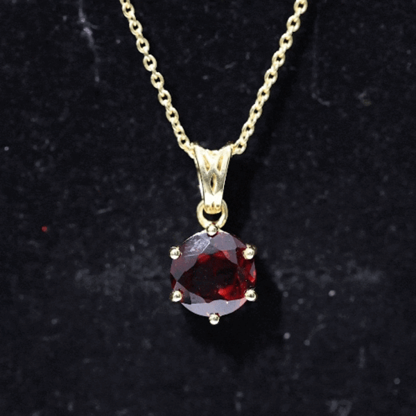 2.3 Carat Garnet Solitaire Pendant with Decorative Bail AAA - Rosec Jewels