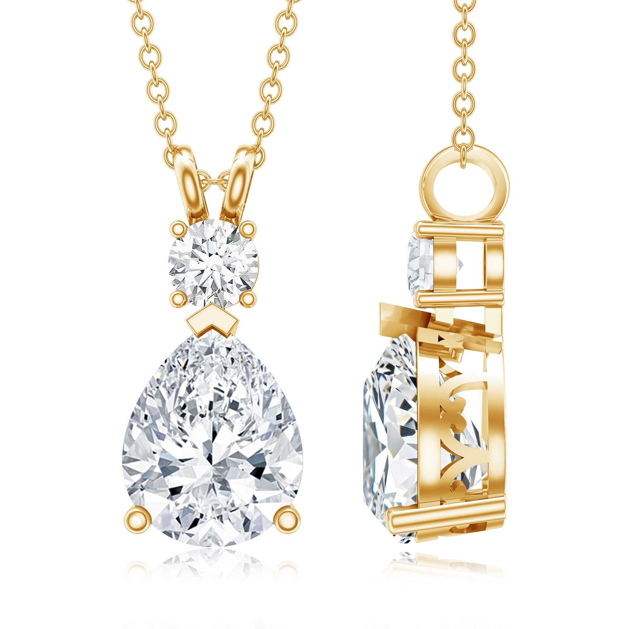 Certified Moissanite Wedding Necklace for Bride D-VS1 - Rosec Jewels