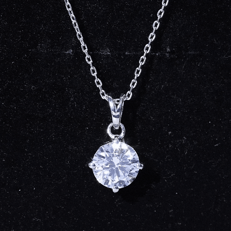 Certified 2 Carat Moissanite Solitaire Pendant Necklace With Chain D-VS1 - Rosec Jewels