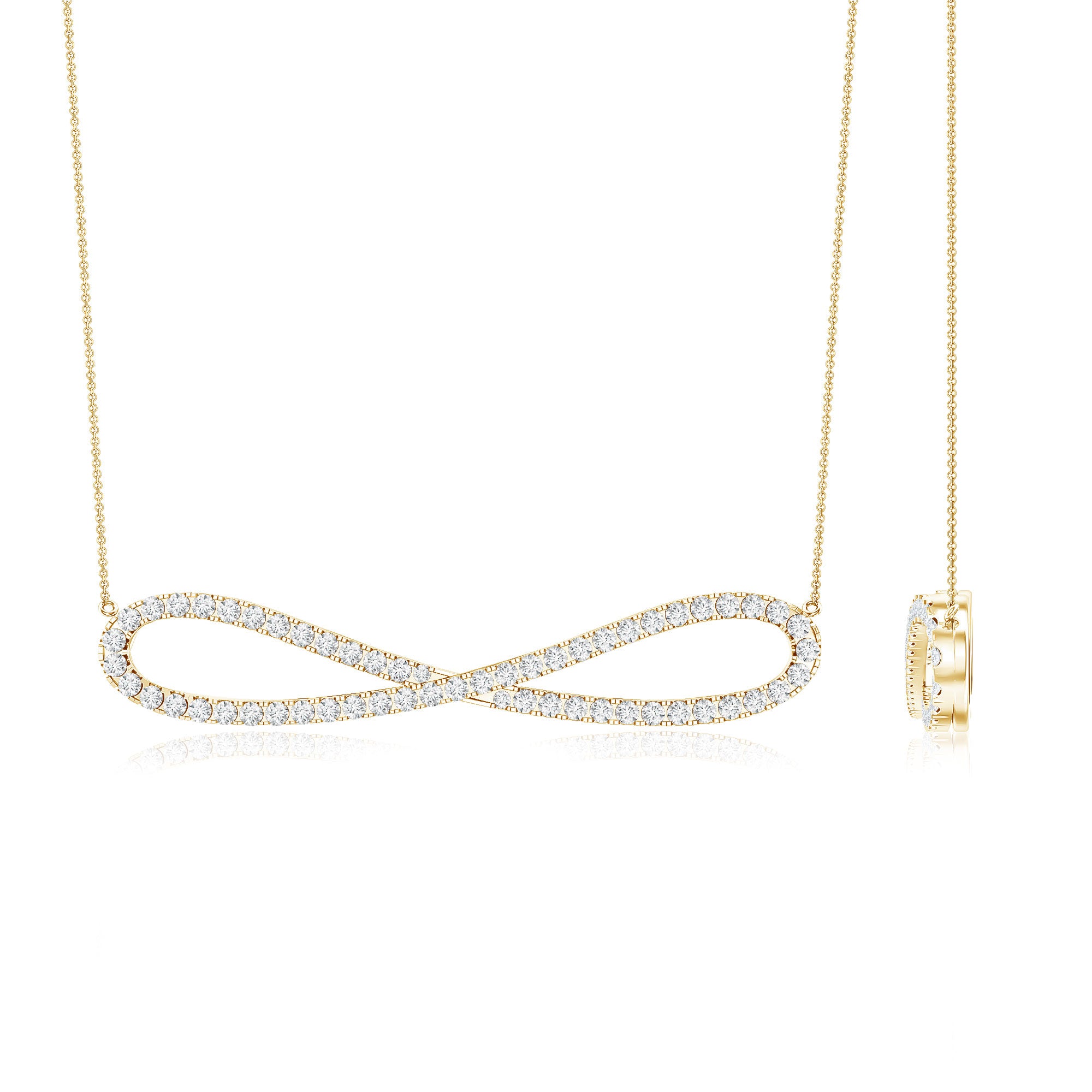 Pave Set Moissanite Infinity Necklace with Certificate D-VS1 - Rosec Jewels