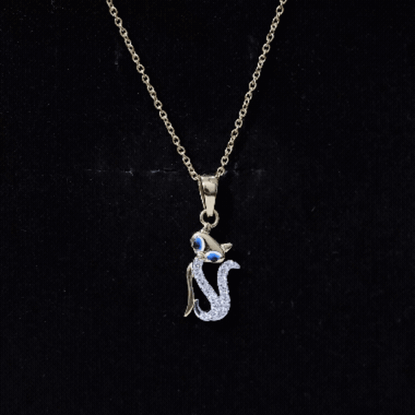 Certified Diamond Kitty Necklace For Women Lab - ( EF-VS ) - Rosec Jewels