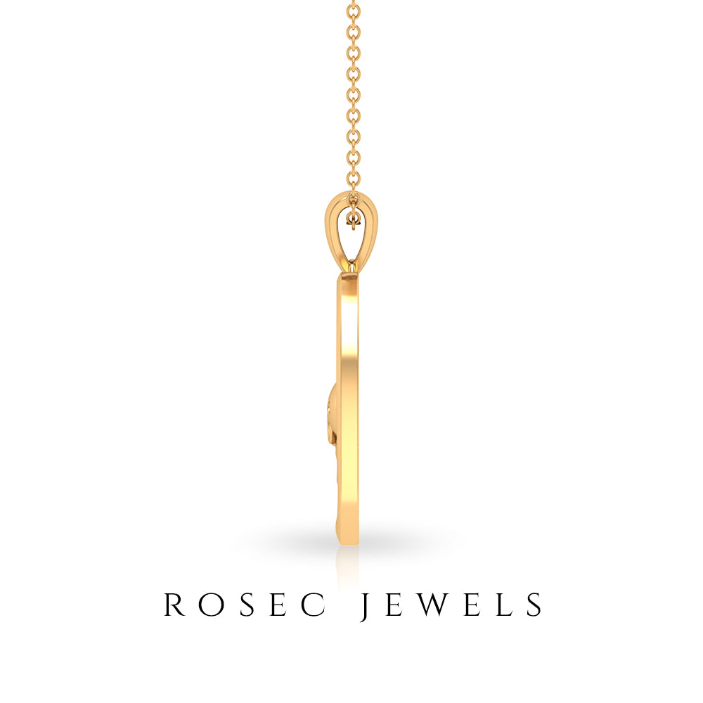 Rosec Jewels-Diamond and Gold Heart Elephant Pendant Necklace