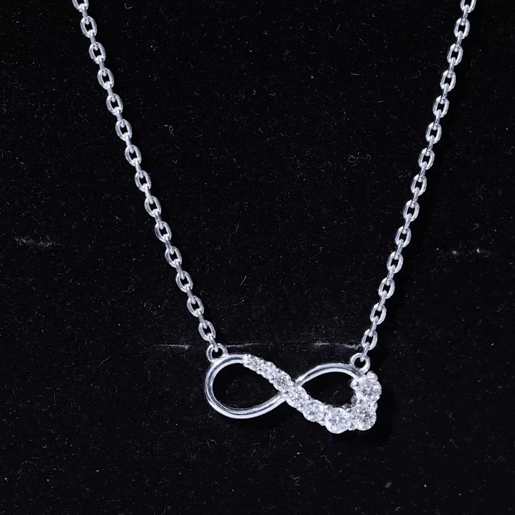 Diamond Infinity Pendant Necklace For Women Lab - ( EF-VS ) - Rosec Jewels
