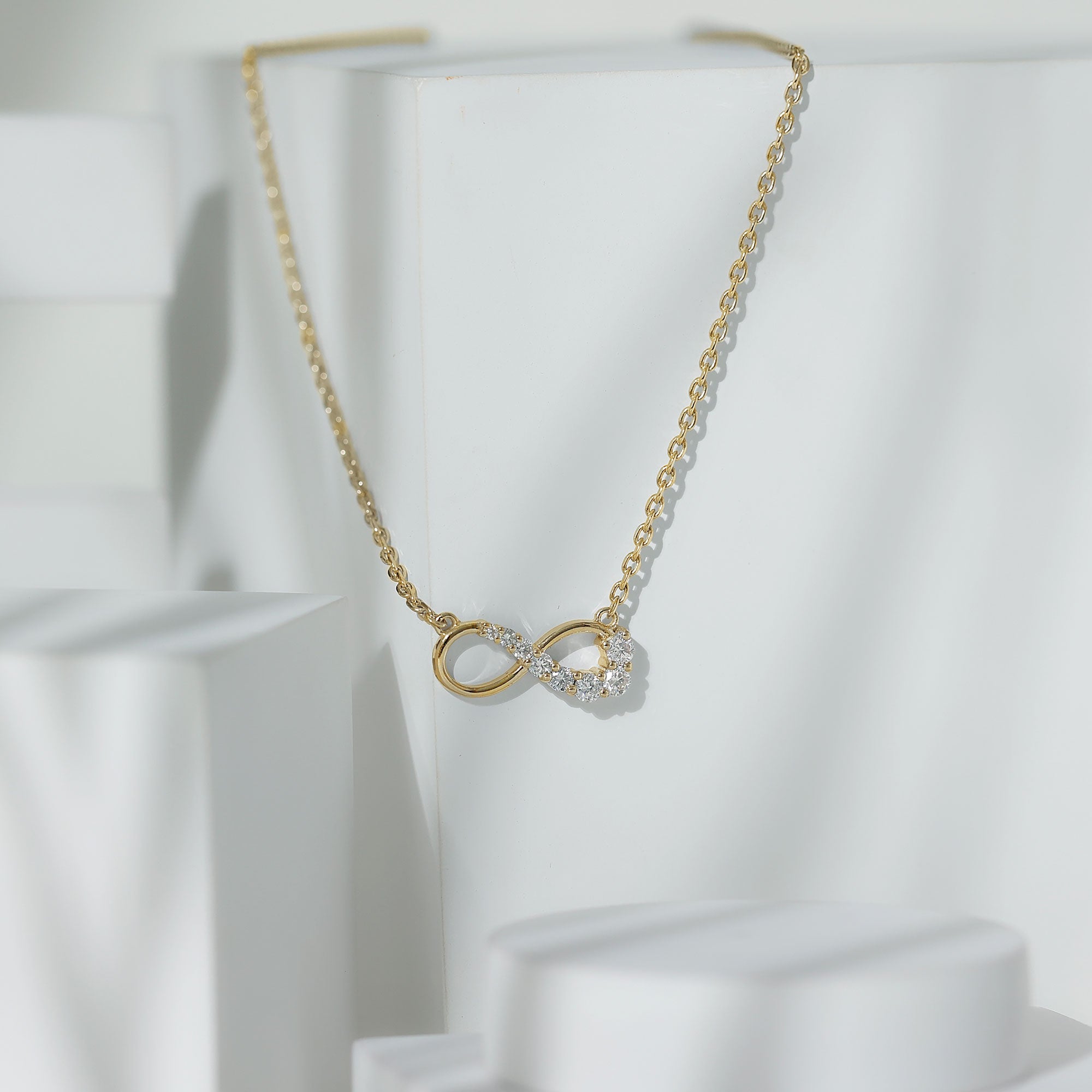 Diamond Infinity Pendant Necklace For Women Lab - ( EF-VS ) - Rosec Jewels