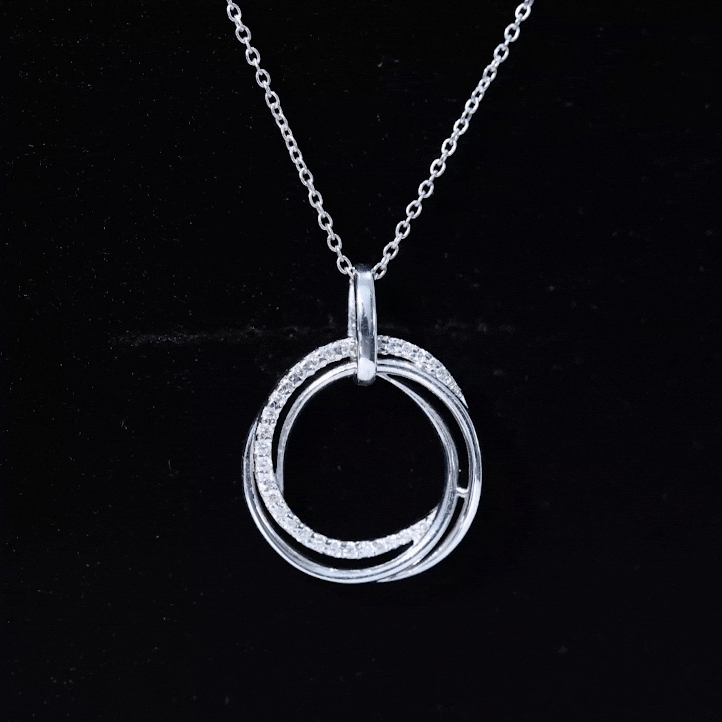 Certified Diamond Eternity Circle Necklace For Her Lab - ( EF-VS ) - Rosec Jewels