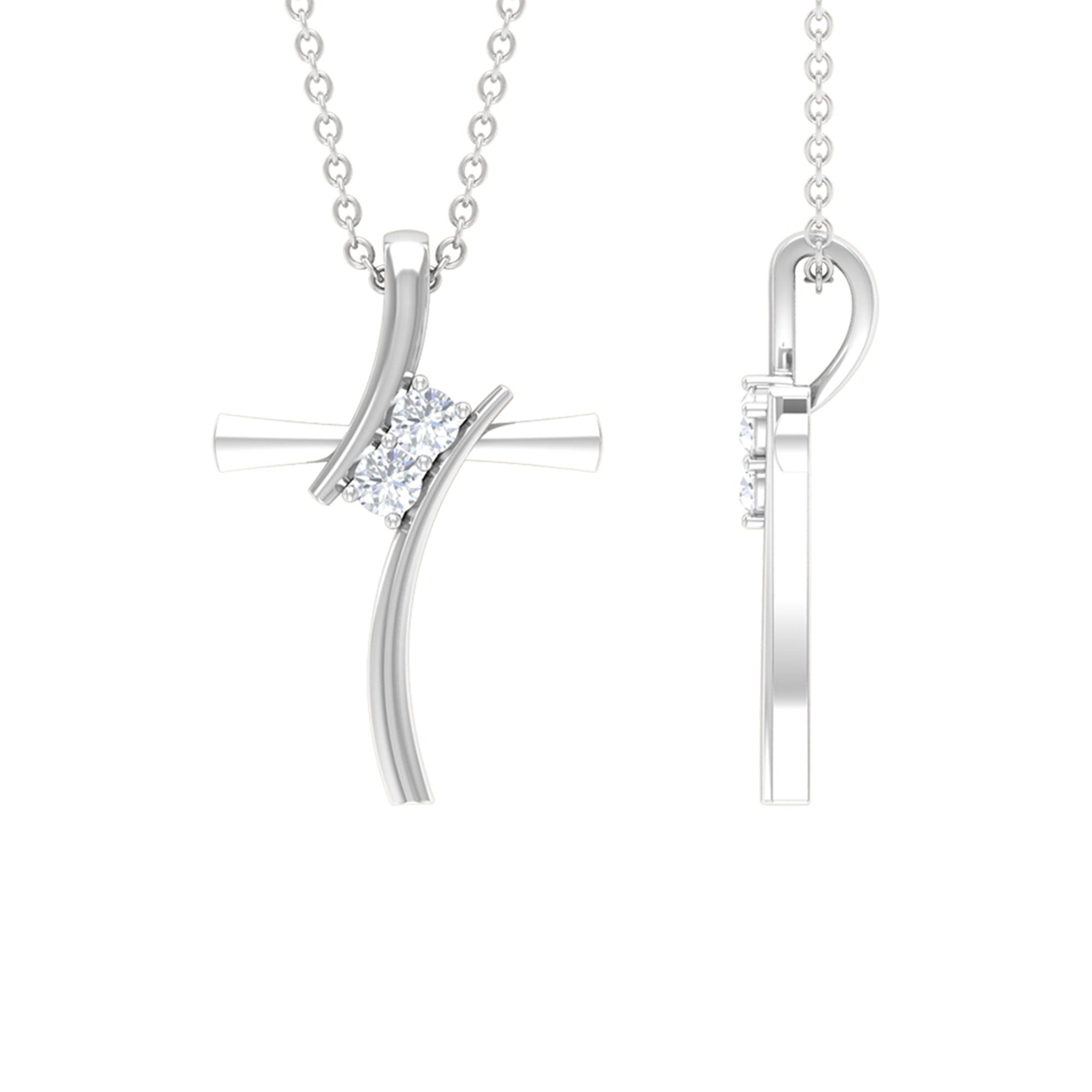 Diamond Cross Pendant Necklace for Women