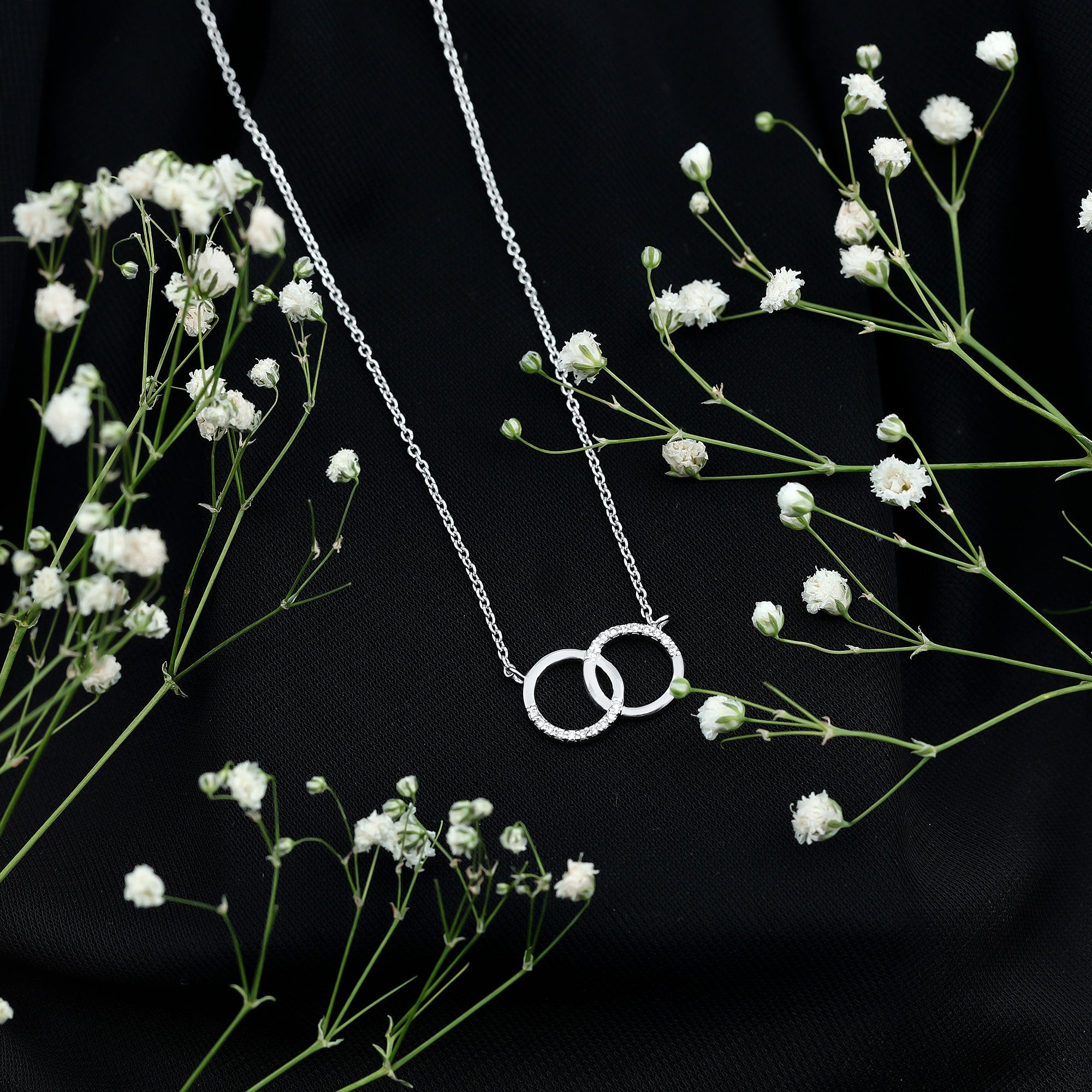 Certified Diamond Circle Pendant Necklace Lab - ( EF-VS ) - Rosec Jewels