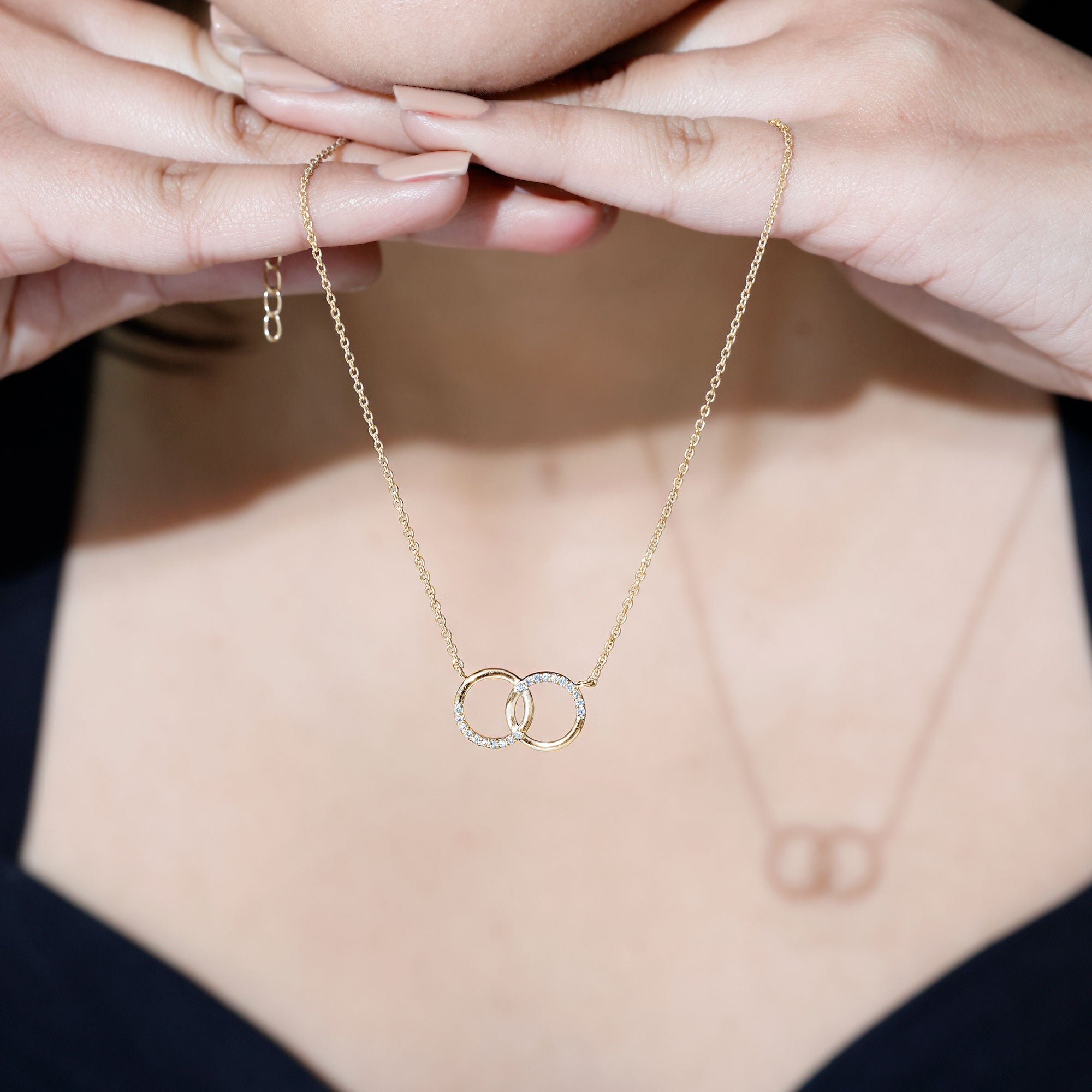Certified Diamond Circle Pendant Necklace Lab - ( EF-VS ) - Rosec Jewels