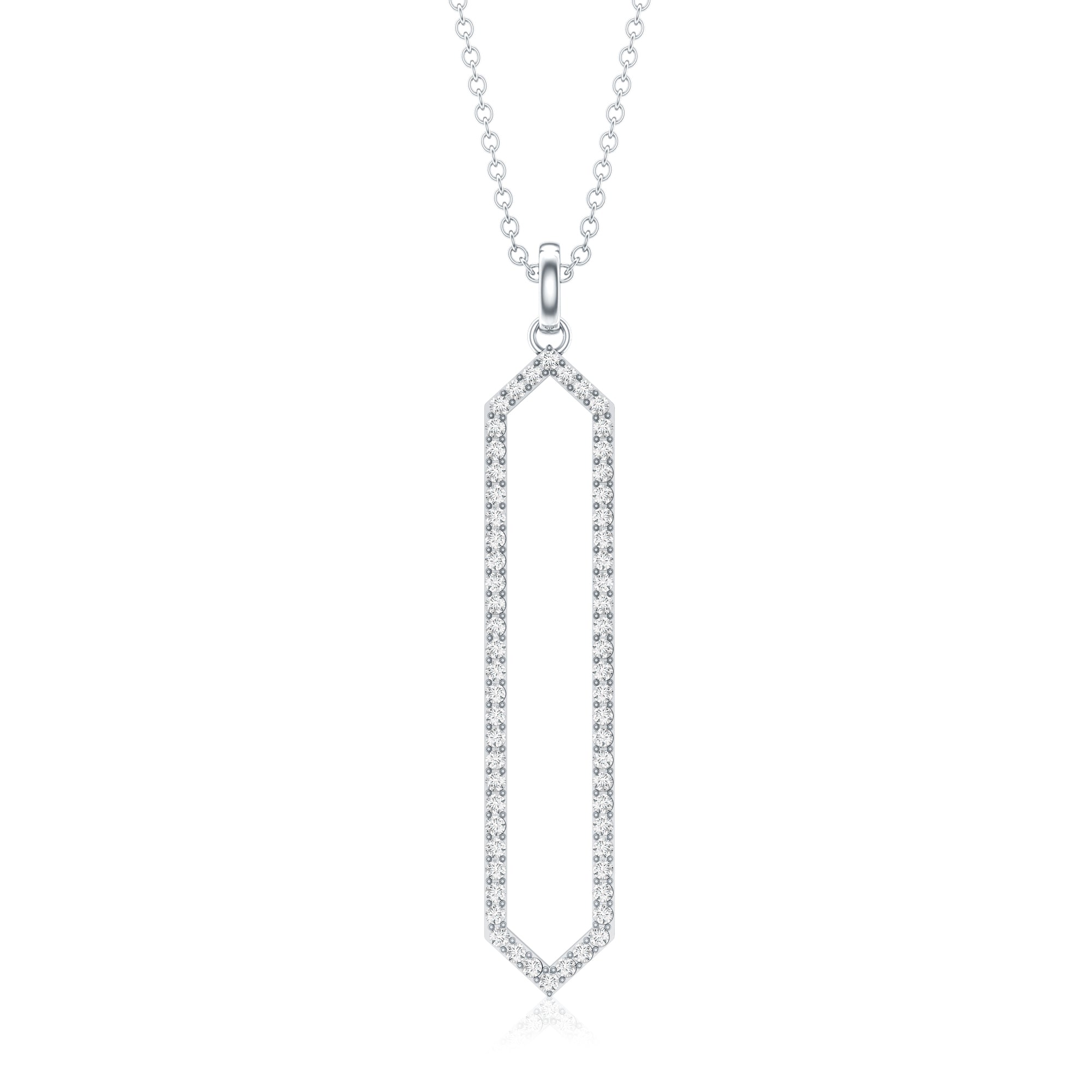 Certified Diamond Geometric Necklace For Women Lab - ( EF-VS ) - Rosec Jewels