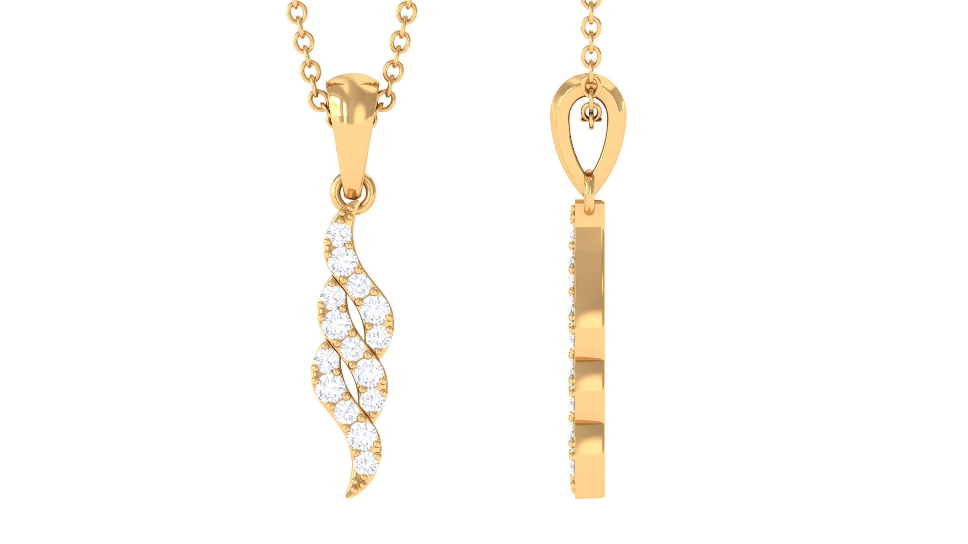 Rosec Jewels-1/4 CT Diamond Contemporary Pendant Necklace in Gold