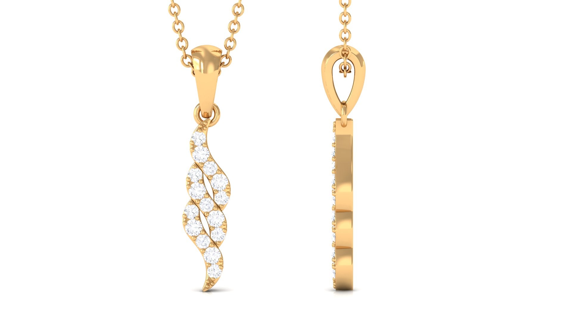 Rosec Jewels-1/4 CT Diamond Contemporary Pendant Necklace in Gold